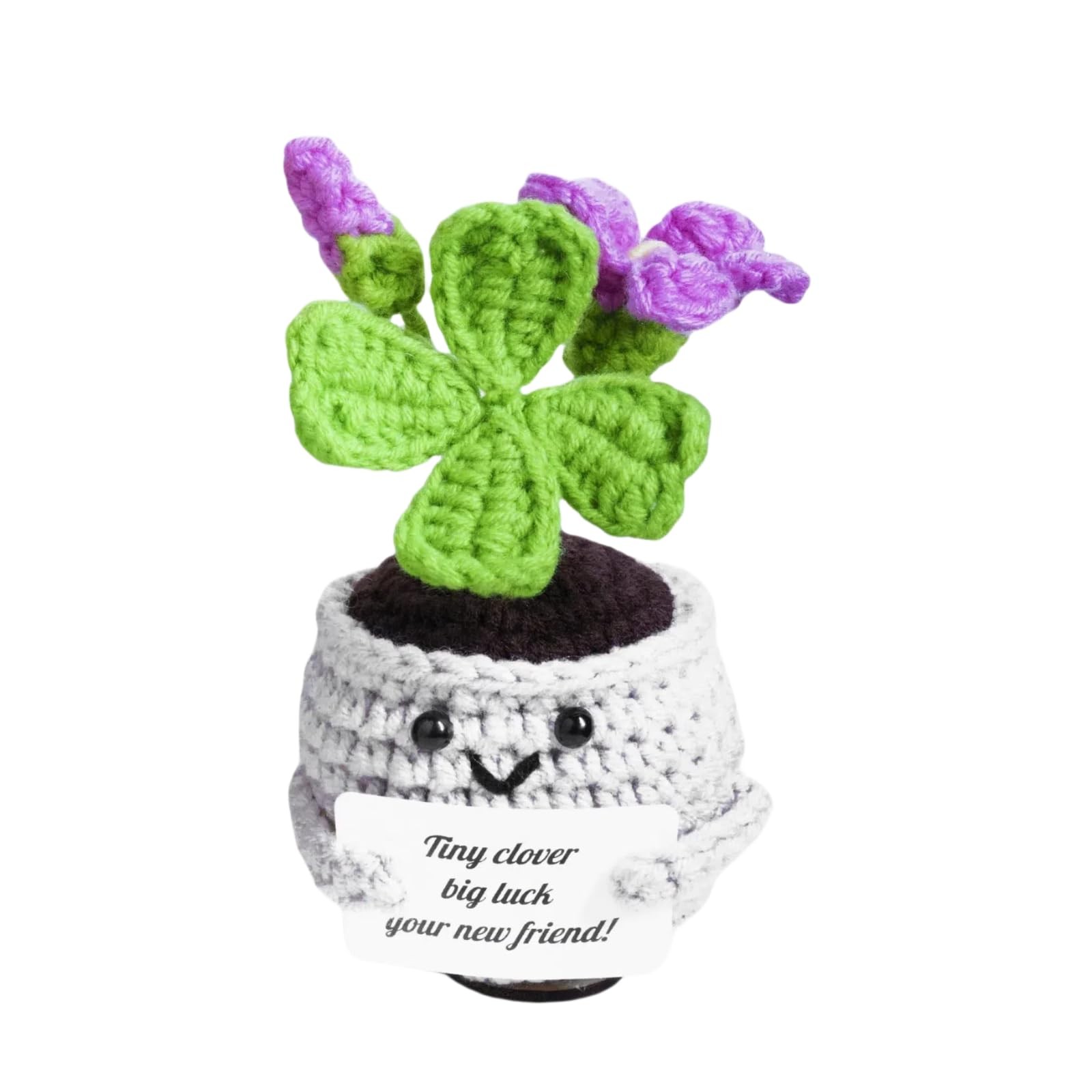 Handmade Crochet Flower & Clover Desk Decor Gifts for Women & Friends