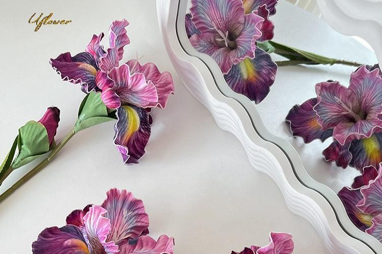 45cm Artificial Flower Rose Bouquet Iris Alice Eva Feel Fake Flower Home Wedding