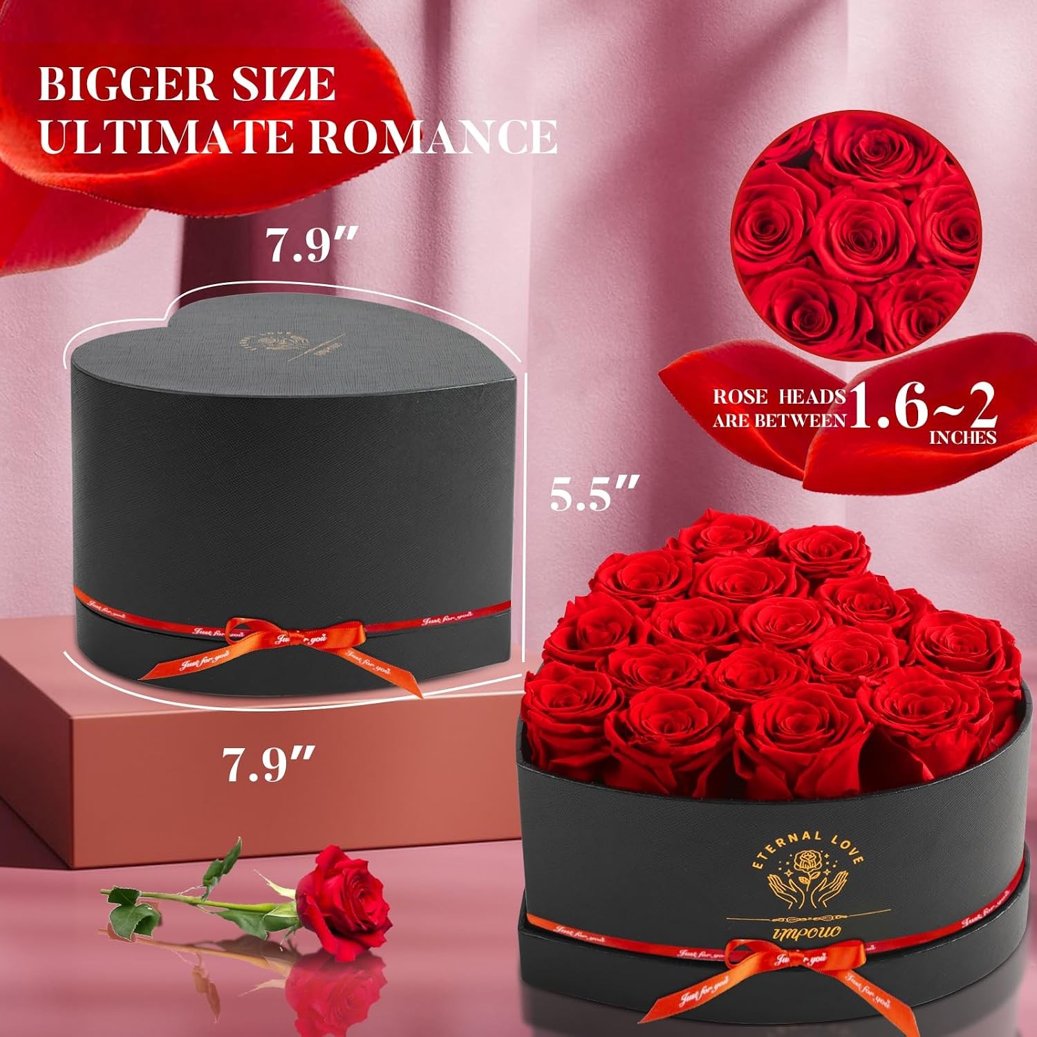 Preserved Roses 16-Piece Long Lasting Rose Bouquet Gift for Women Birthday