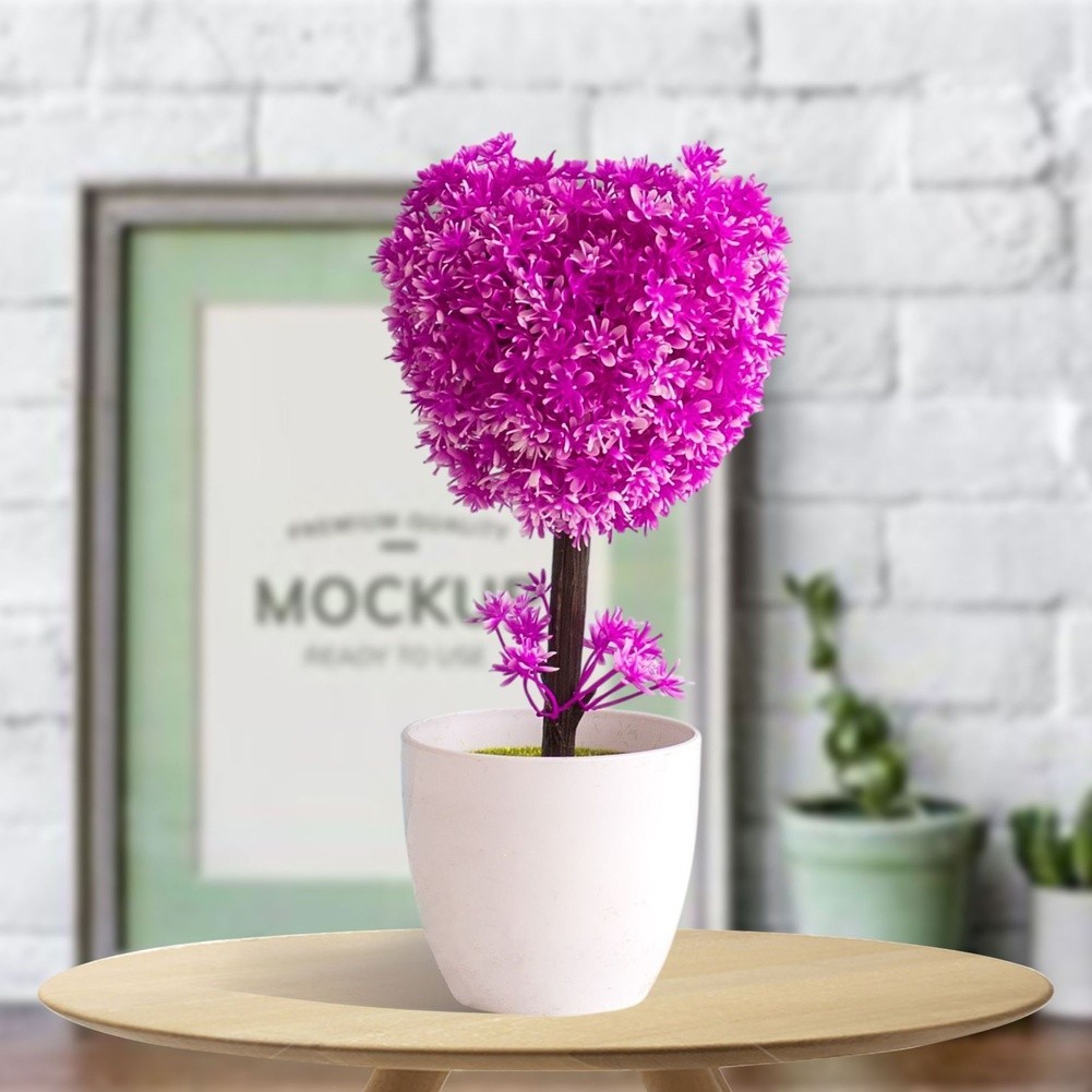 Artificial Camellia Silk Flower Display in Pot for Contemporary for interior