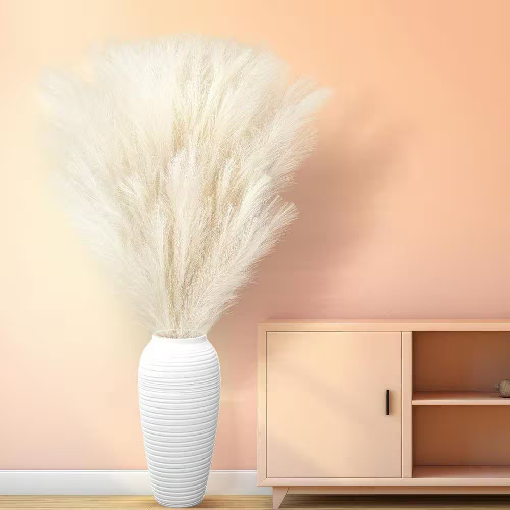 10 Pcs 71 In. Beige Artificial Grass Large Bulk Faux Pampas Grass Decor Tall