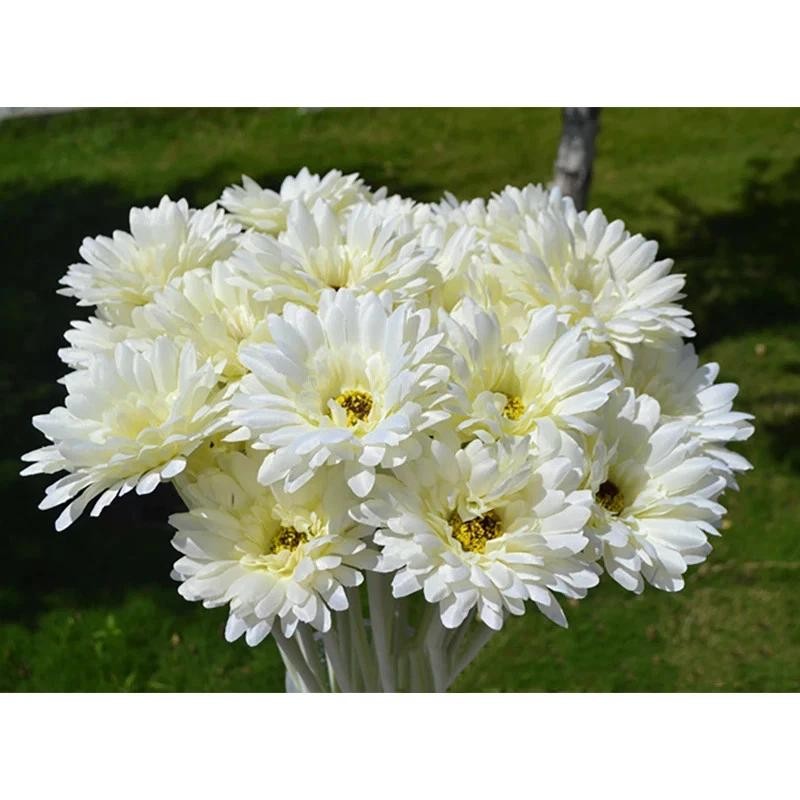 New 2/5pcs Artificial Flower 10cm Silk Daisy Coreopsis Gerbera Fake Flower Decor