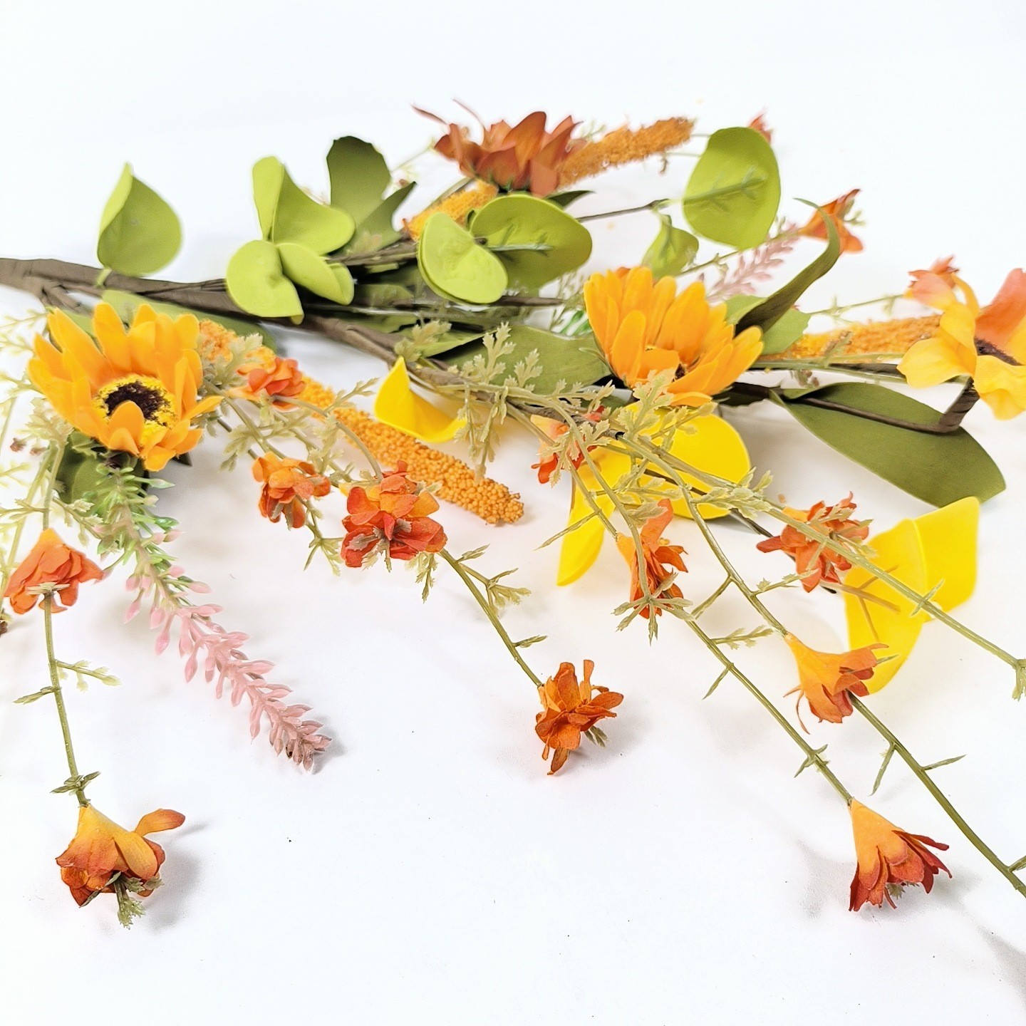 3 Pack Artificial Fall Flowers Orange Fall Floral Stems 24 Inch Forsythia Picks