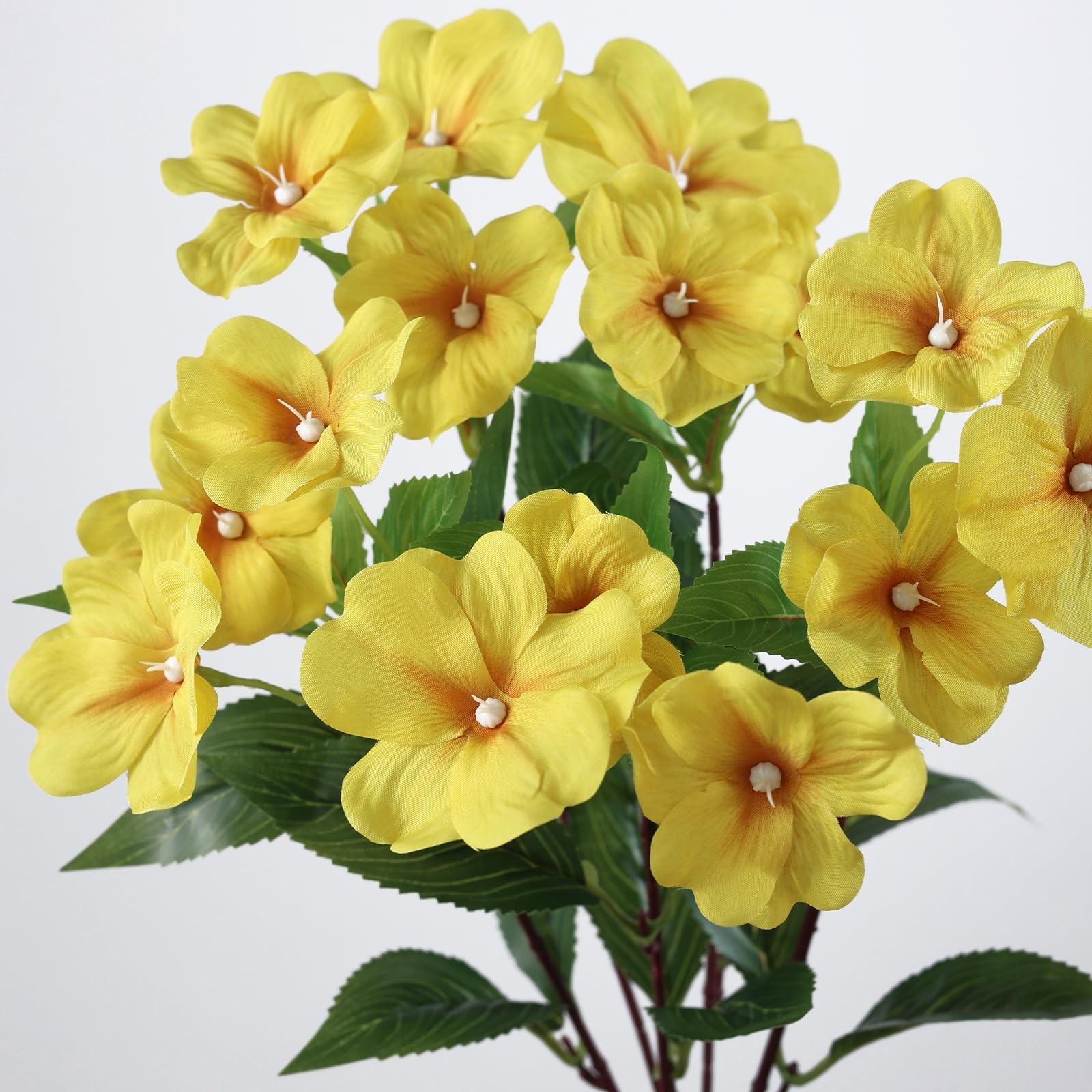 8 Bundles Artificial Impatiens for Outdoor Spring Summer Decor, No Fade Silk …