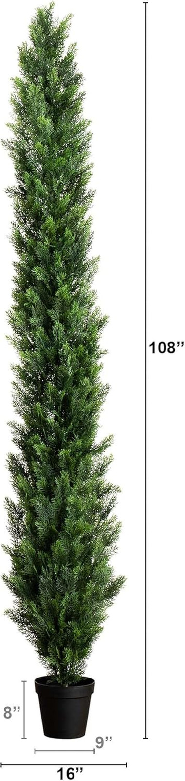 9Ft. UV Resistant Artificial Cedar Pine Tree for Indoor/Outdoor Decor