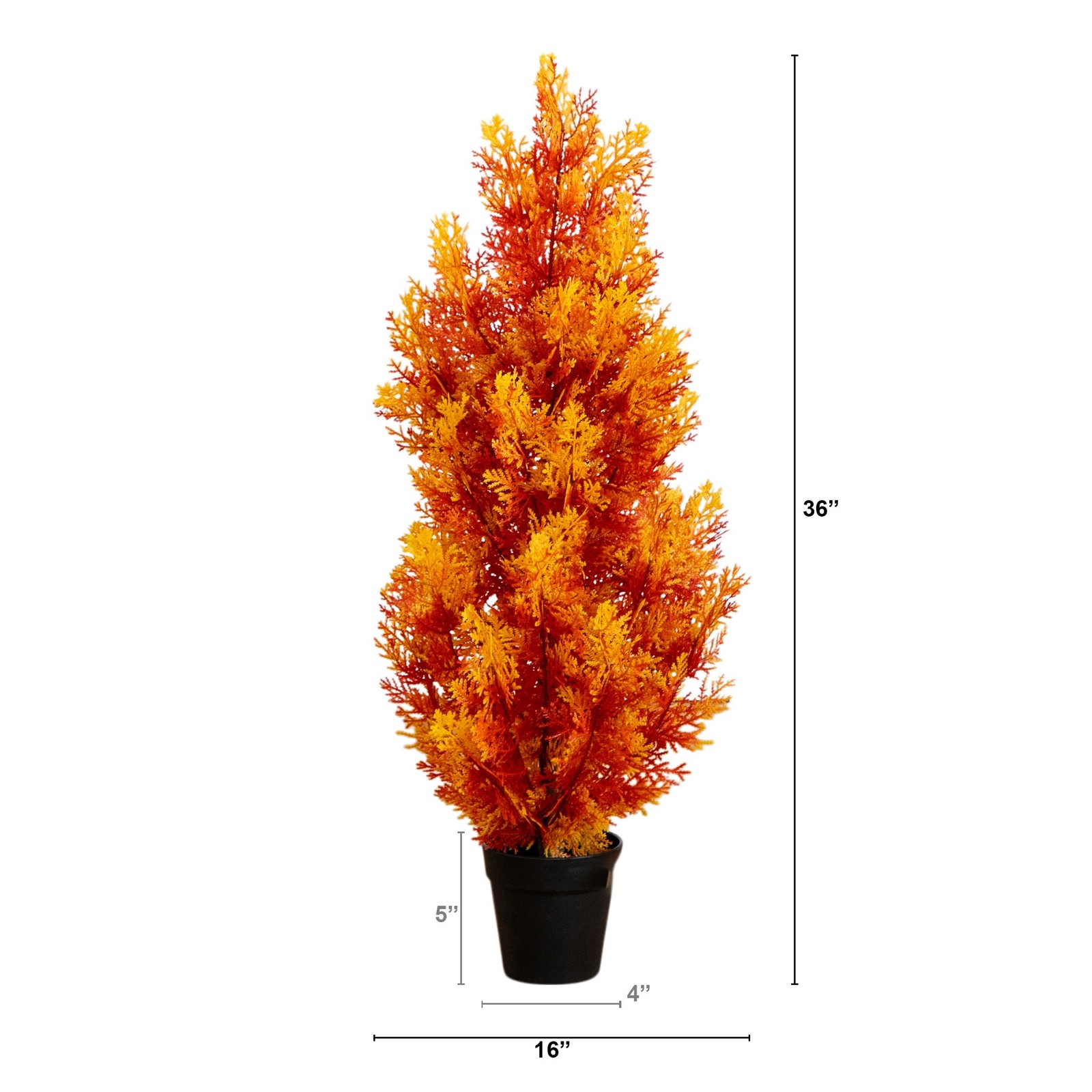 Nearly Natural 3ft UV Resistant Autumn Artificial Fall CedarTree(Indoor/Outdoor)