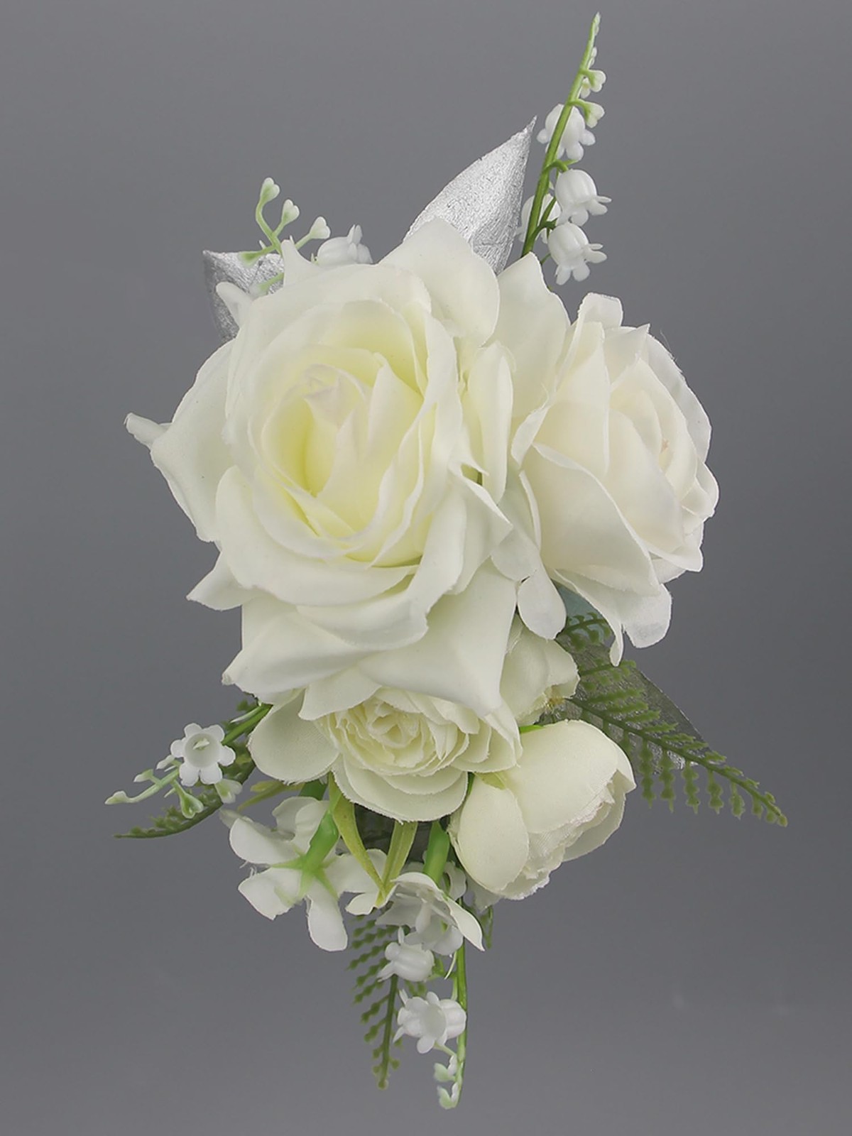 1 PCS Floral Shoulder Corsage White Green Silk Flower Mother of The Bride
