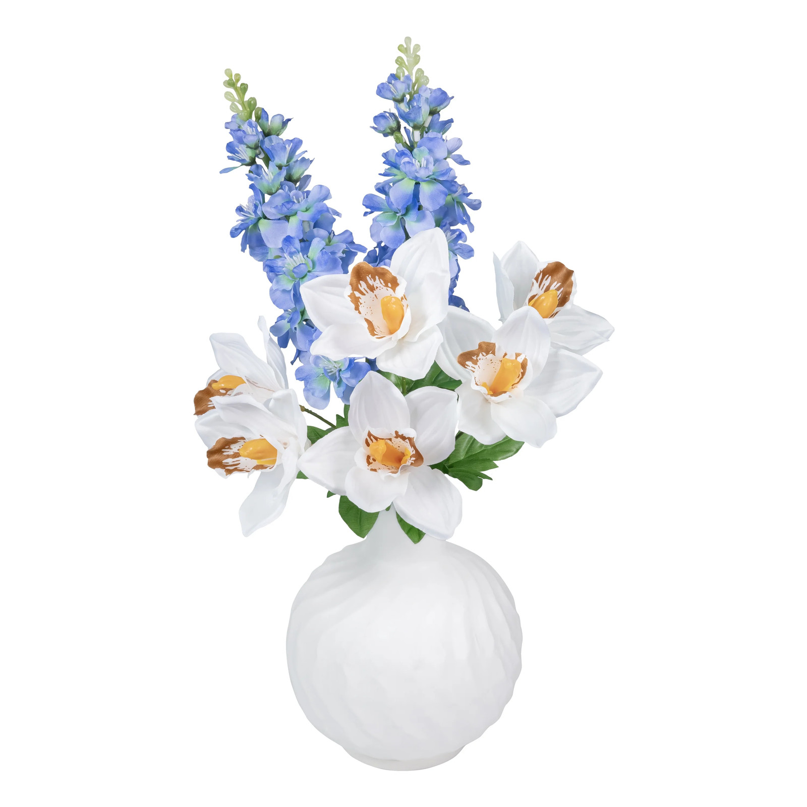 18″ Artificial Silk Blue Delphinium Short Stem
