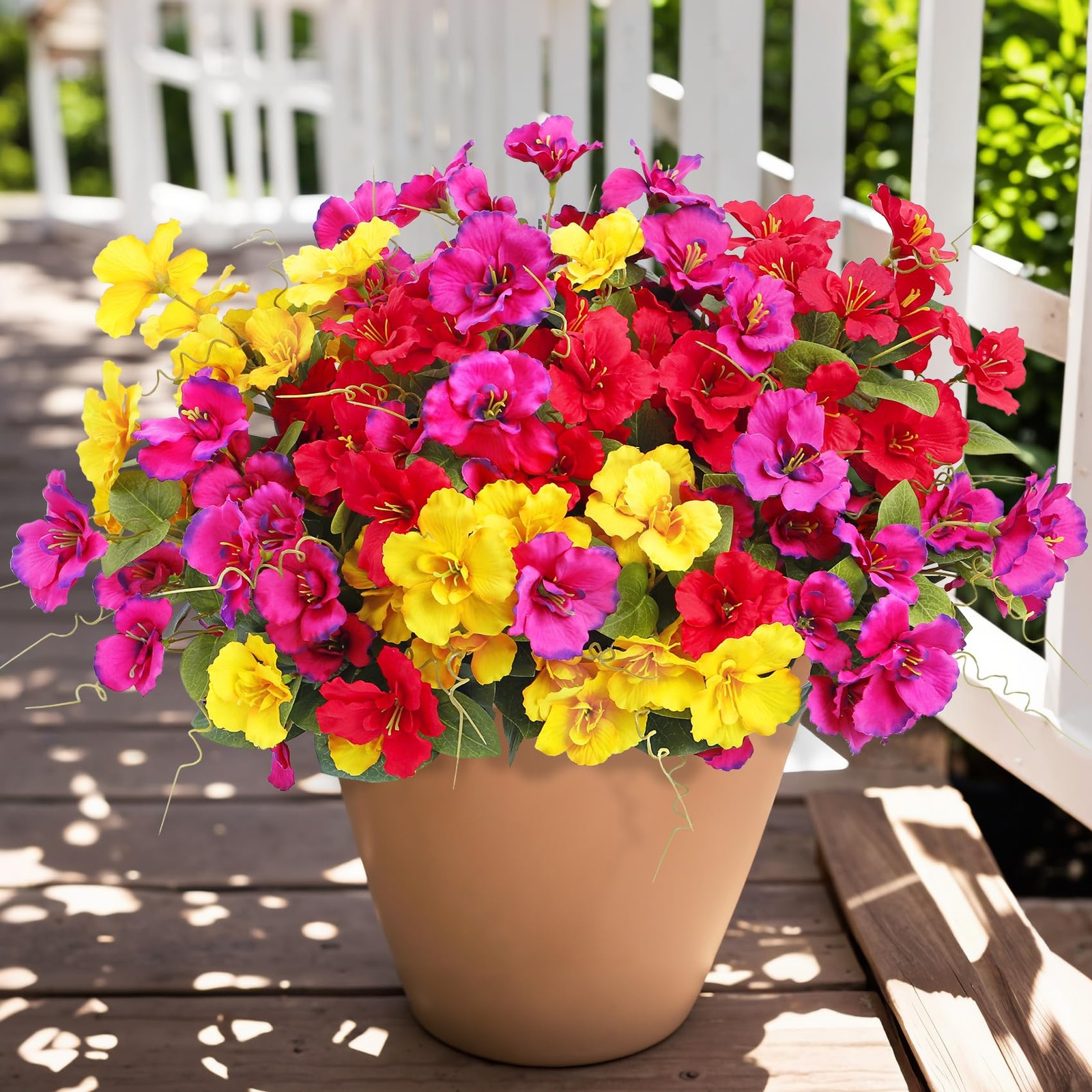 8 Bundles Artificial Hibiscus Flowers for Outdoors Decoration, Faux Silk Flow…