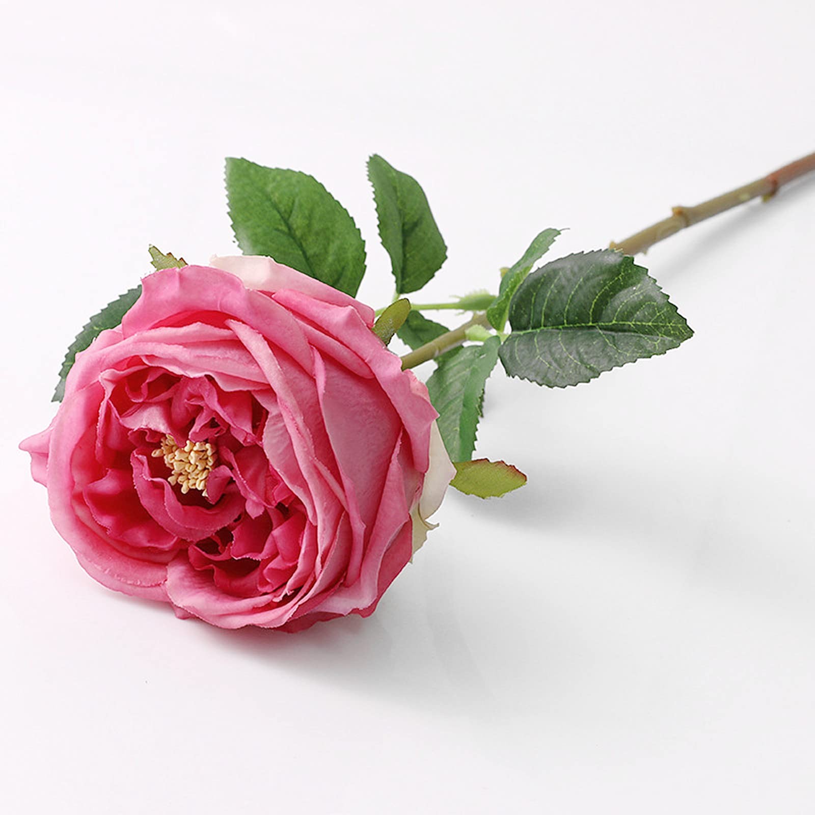 Real Touch Austin Roses 4 PCS Artificial Flowers Rose Red Fake Silk Decor