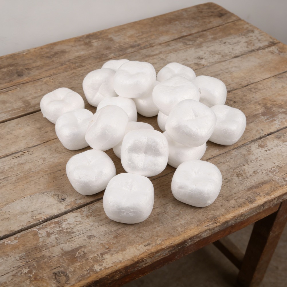 20Pcs Durable White Foam Craft Balls Simulated Persimmon for Home Ornament DIY