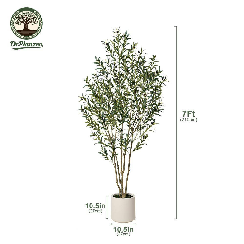7Ft.Artificial Olive Tree Indoor/Outdoor- Faux Plant Uv-Resistant ,Dense Foli…