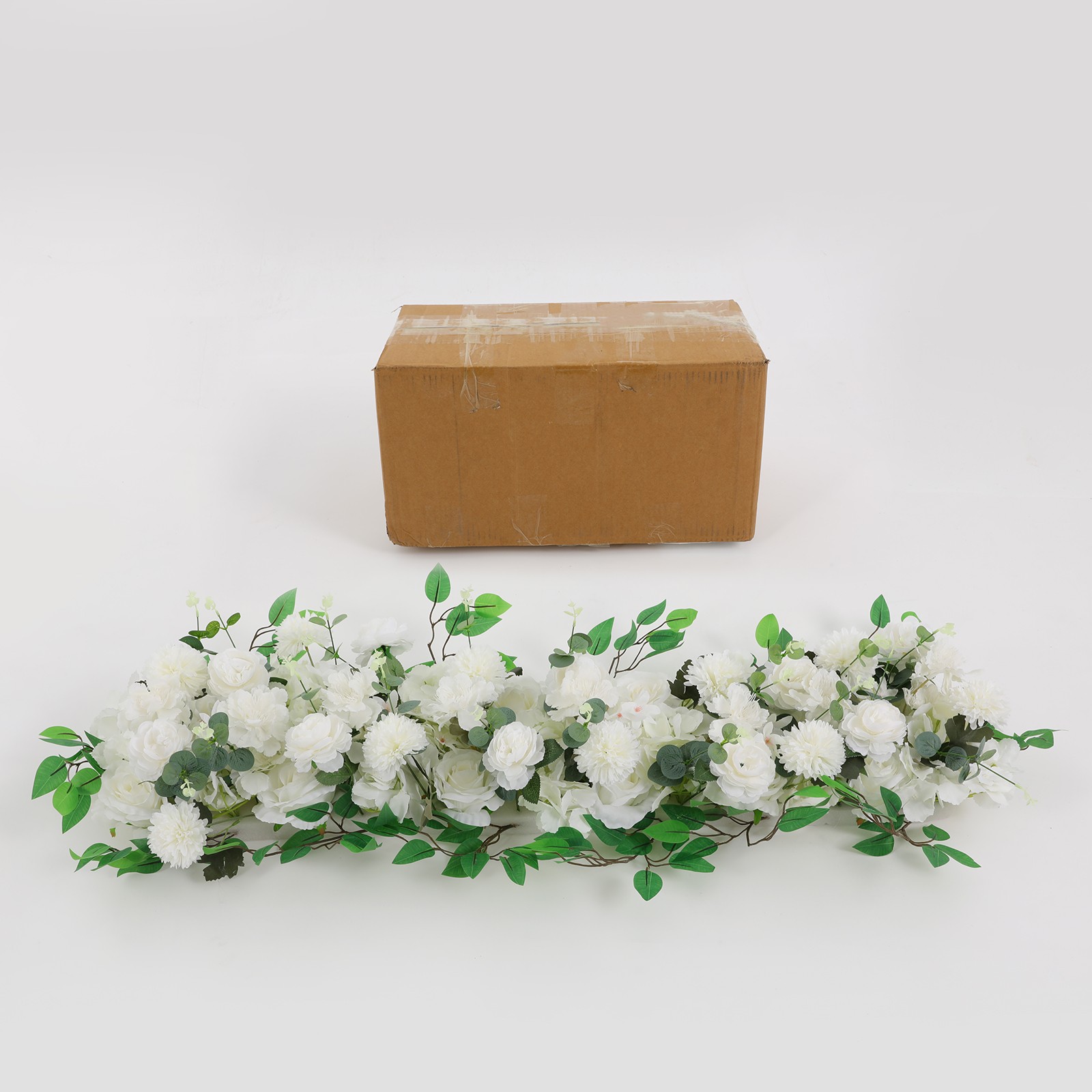 39×11″ Artificial White Flower Wedding Party Outdoor Decor Artificial Flower Row