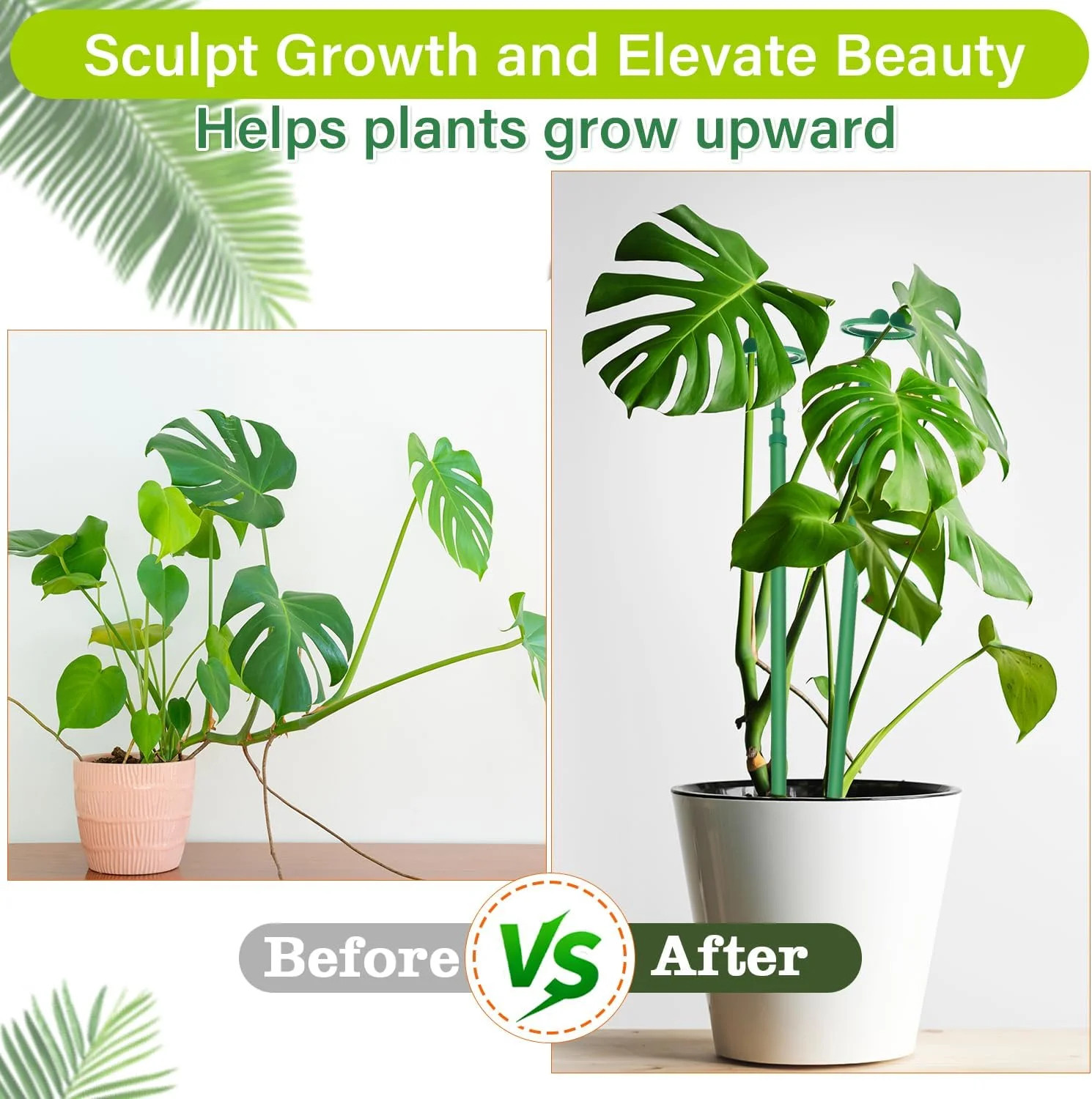 Extendable Plant Stakes,Adjustable Length from 17.9IN to 42.3IN Monstera Support