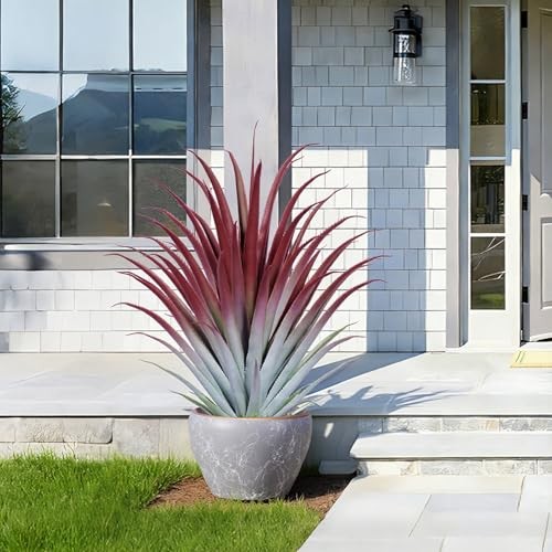 2ft Fake Spiked Agave Plant – Red Artificial Aloe Vera Plant 26 Inch – 26″ 1