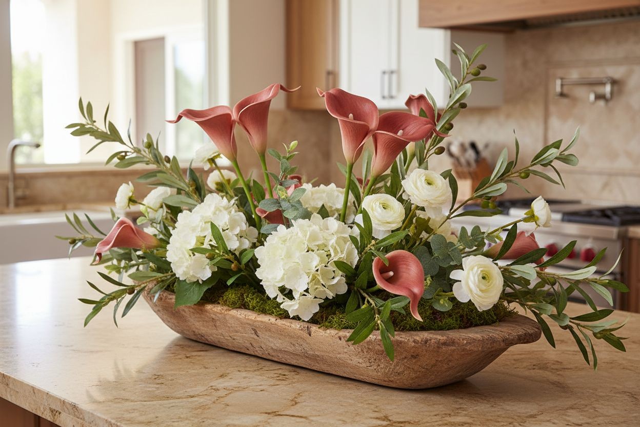 Terracotta Artificial Calla Lily Stems Set of 5 13 Inch Faux Flowers for Rustic