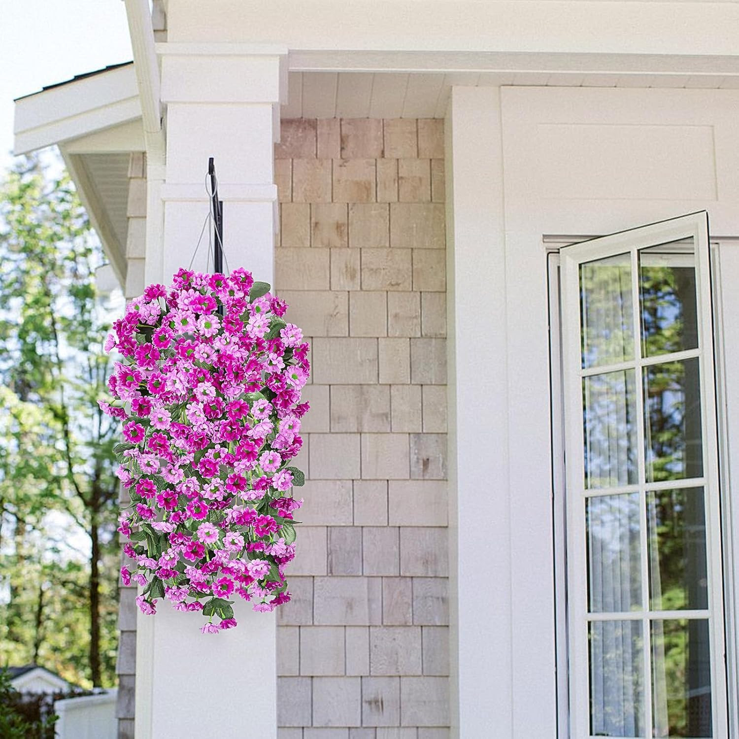 Artificial Daisies Hanging Baskets for Home Garden Patio Spring Decor