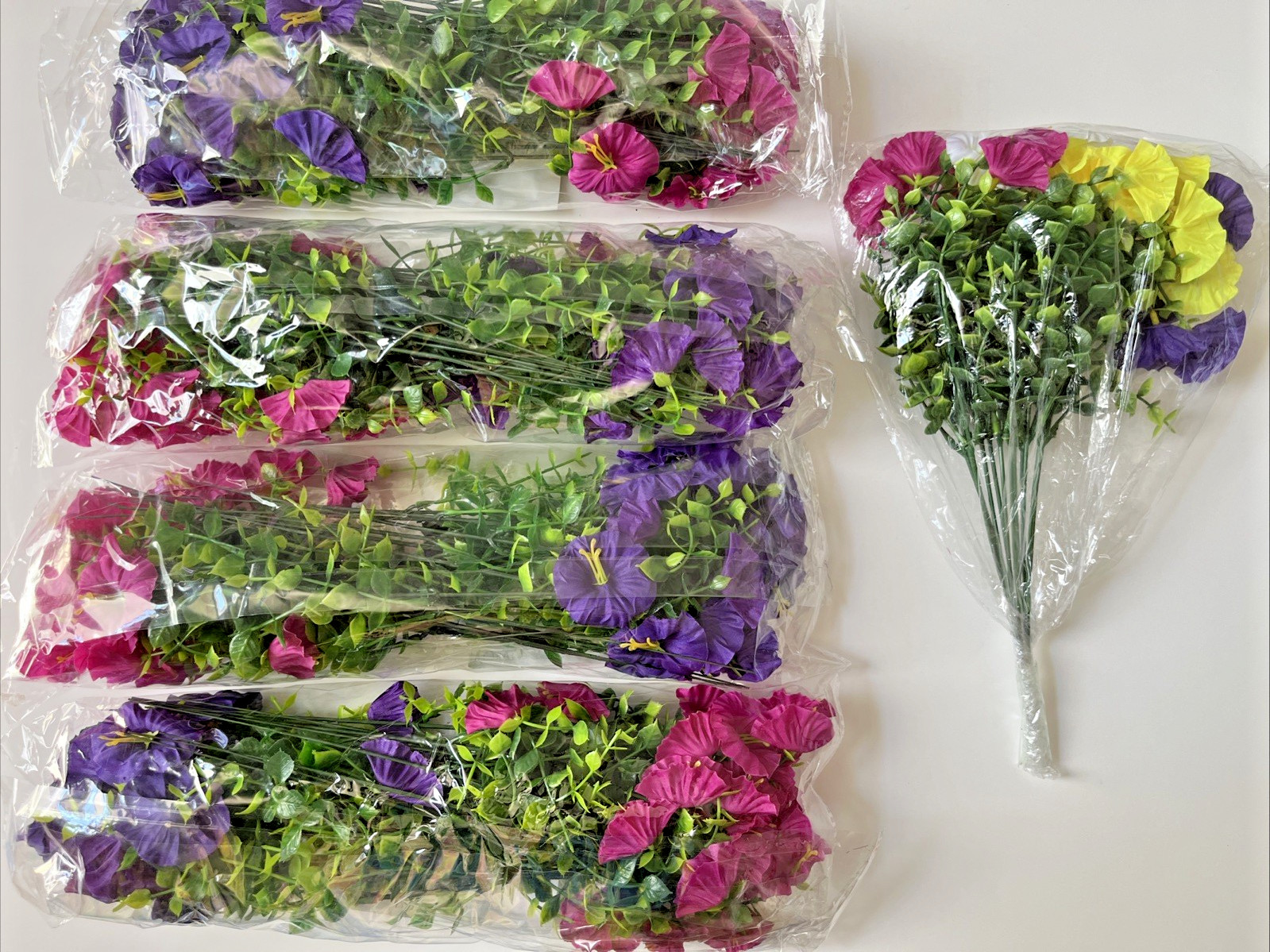 32 Bundles Artificial Flowers for Outdoors Fake UV Resistant Faux Spring