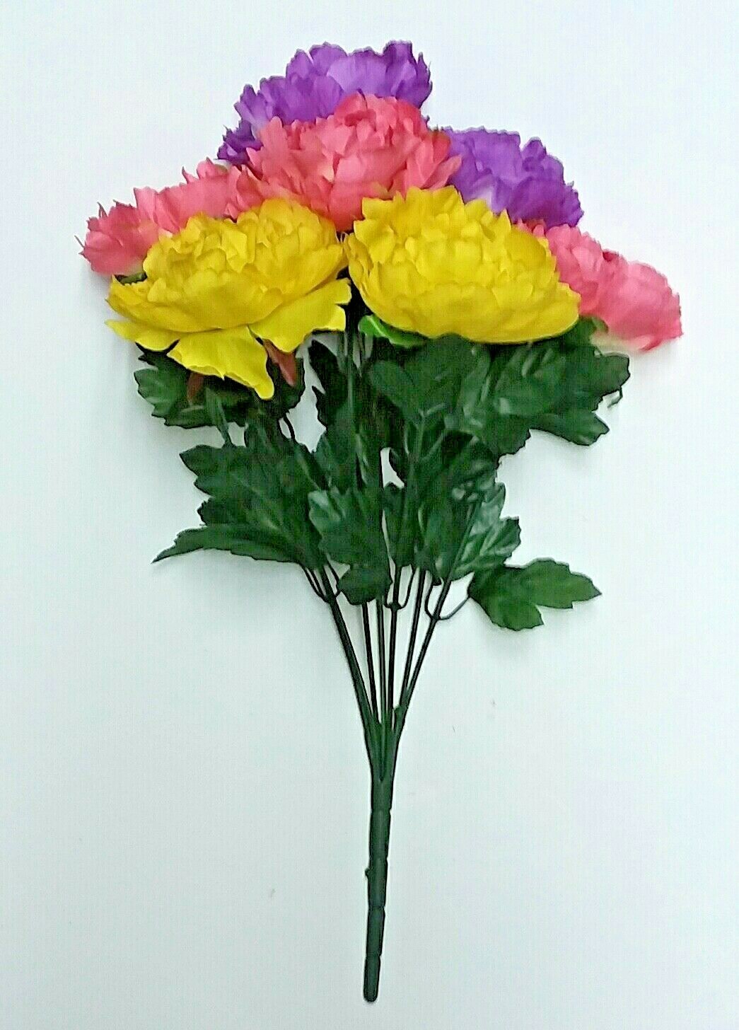 Yellow Purple Beauty Peony 20″ Bush Silk Flower Home Wedding General Decor US