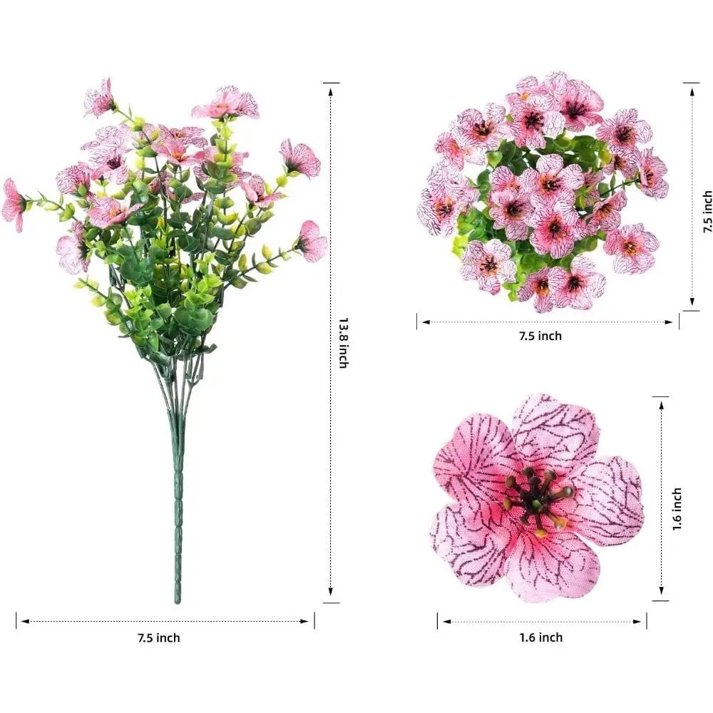 Artificial Violet Eucalyptus Flowers UV Resistant Outdoor Garden Porch Decor