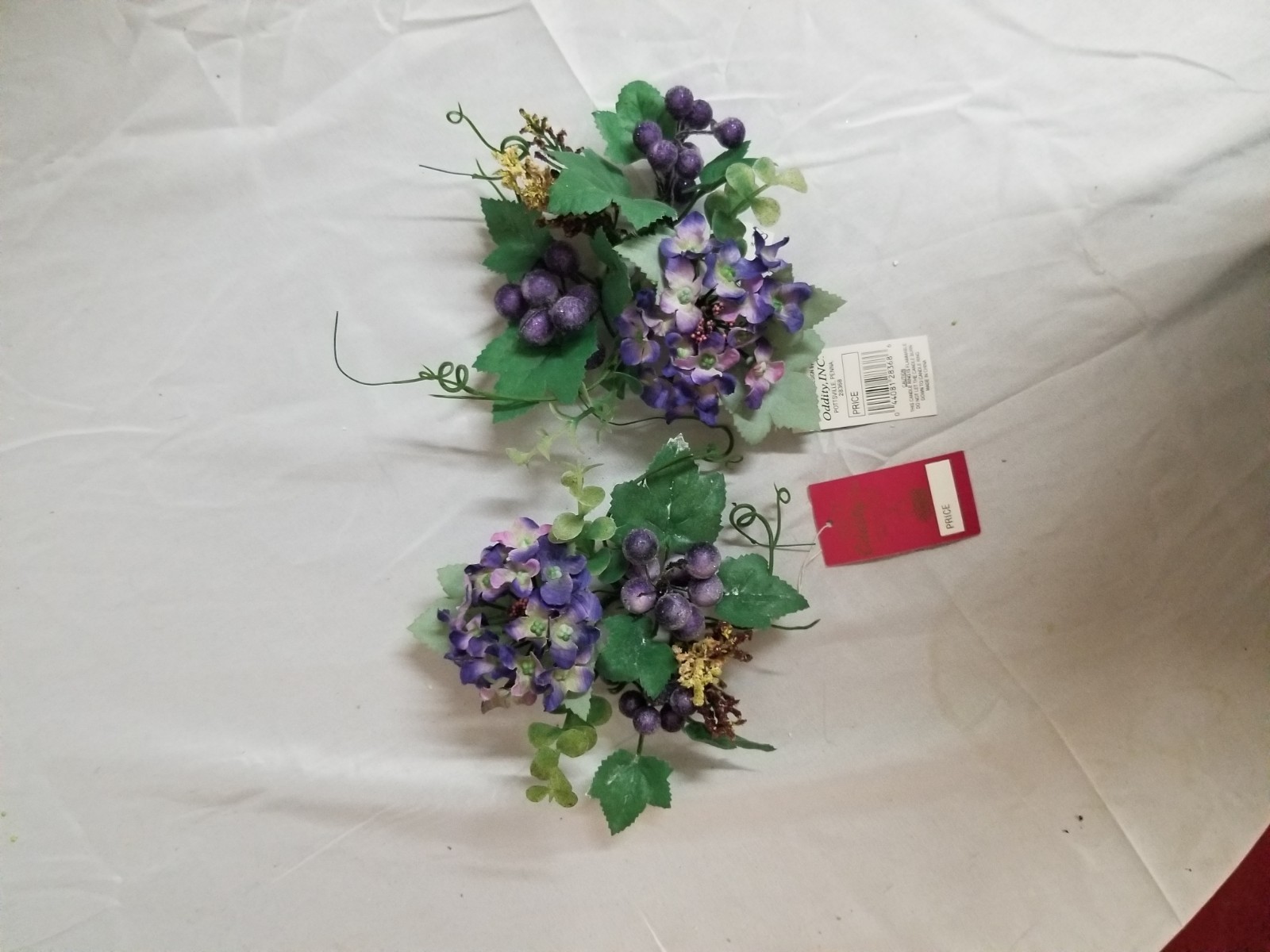 2 Vintage Purple Hydrangeas And Berries 1 Inch Candle Rings NWT From Oddities…