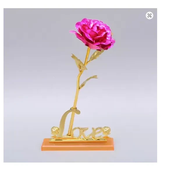 Romantic Gold Plated Rose Flower Dipped In 24K For Valentine’s Day LOVE Mom Gift