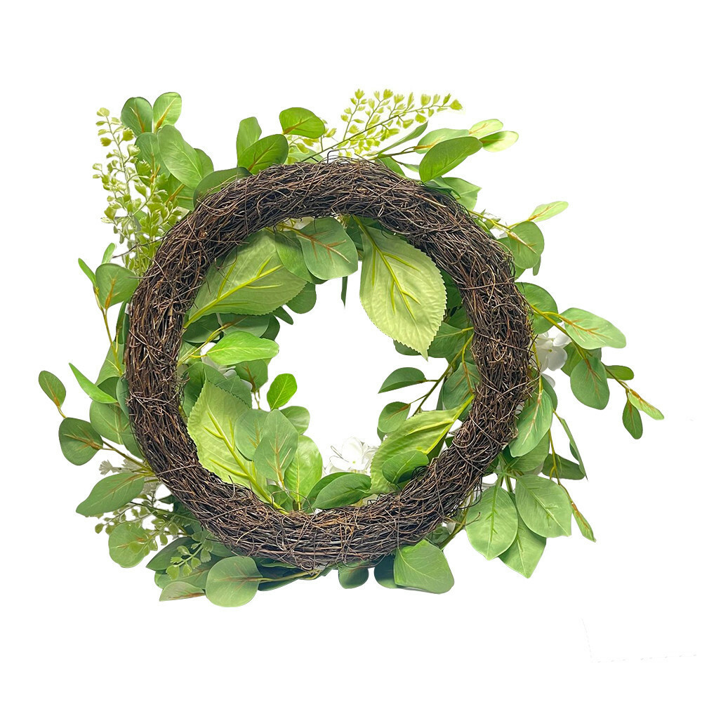 Spring Wreath 24″ Hydrangea And Ranunculus Wreath Silk Floral for Front Door