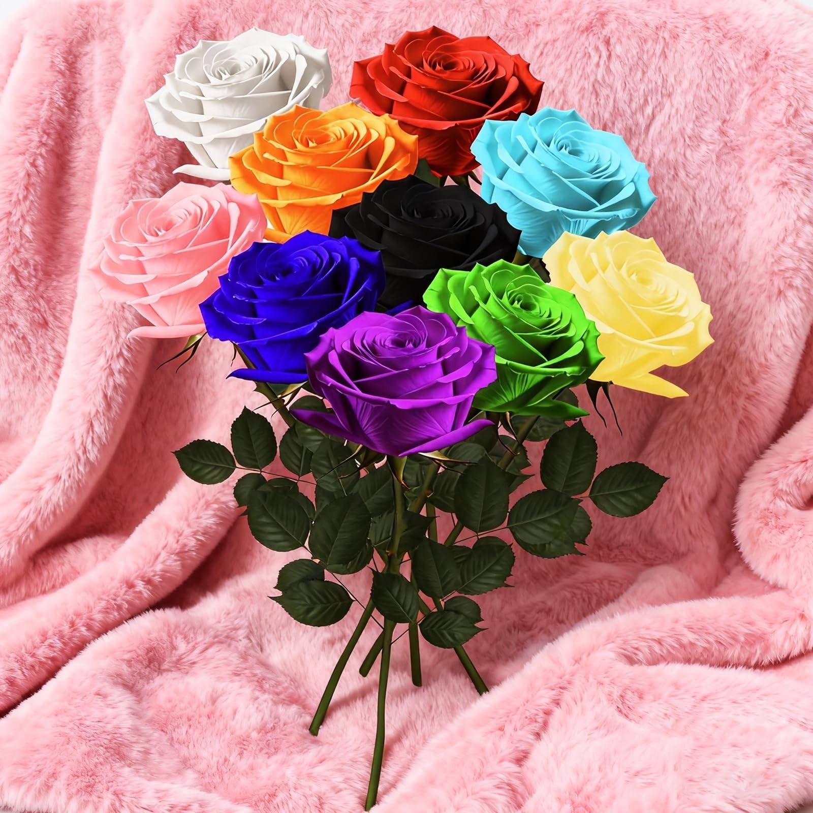 Blue Single Forever Rose In A Box Preserved Flowers Present For Women Mom