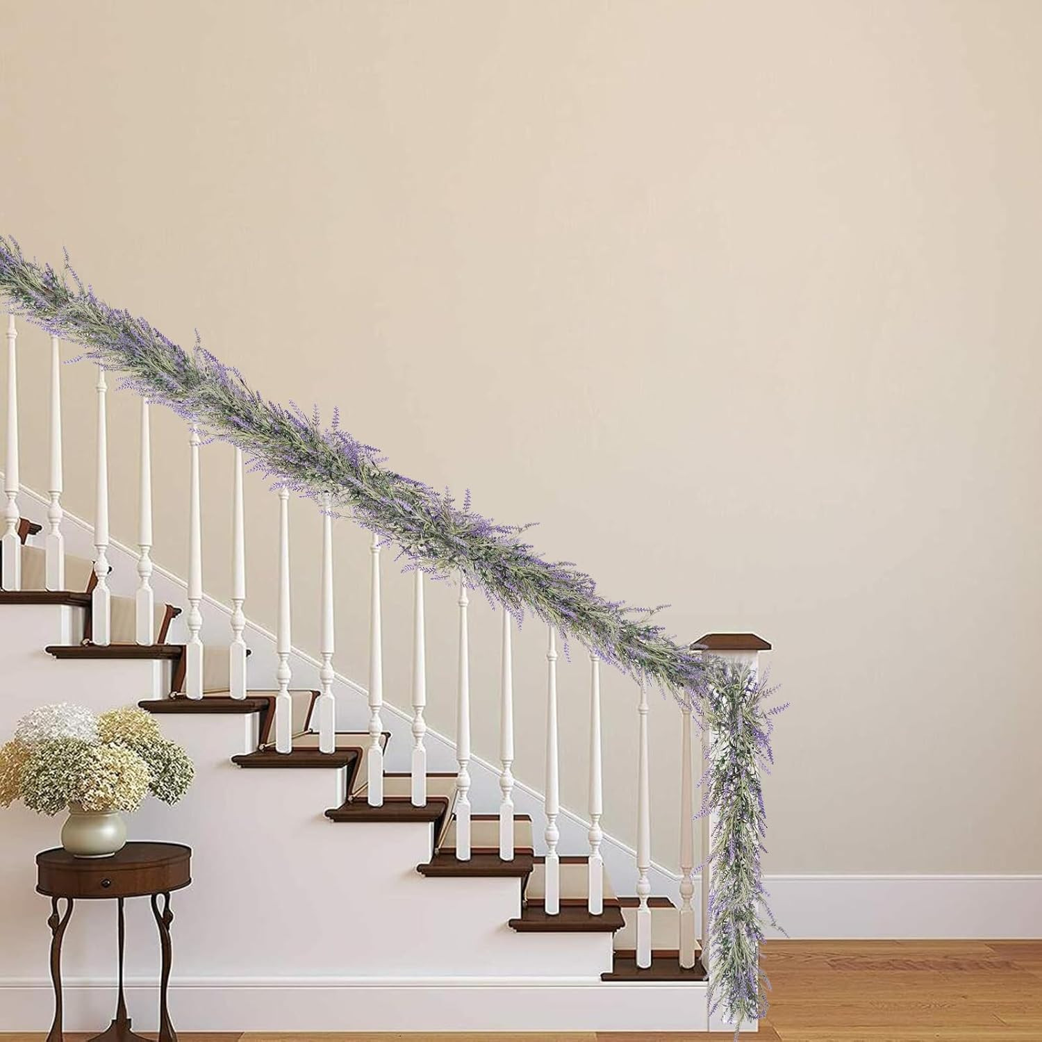 Spring Summer Lavender Purple Garland, 6Ft Lavender Artificial Green Garland, Fa