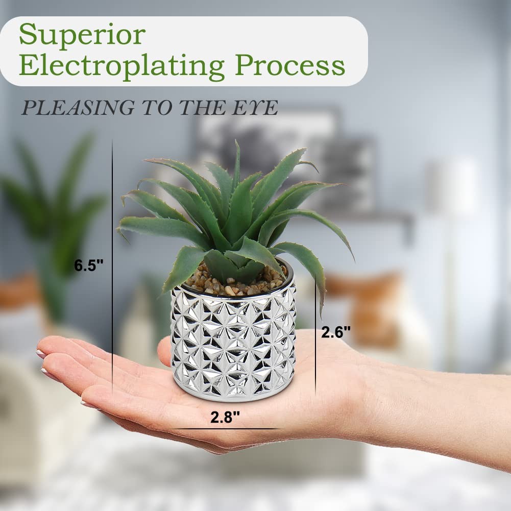Small Artificial Succulents in Pots 6.5” Tall Realistic Fake Potted Plants f…