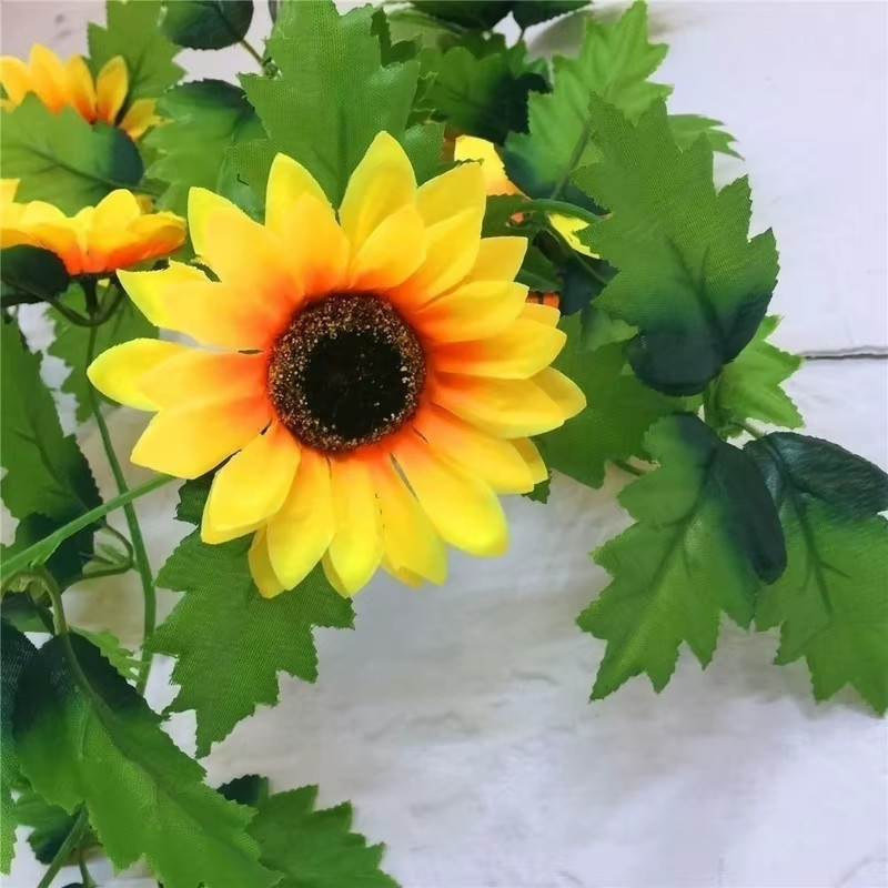 1/2/5PCS Artificial Sunflower Garland 260cm Wedding Floral Vine Decoration