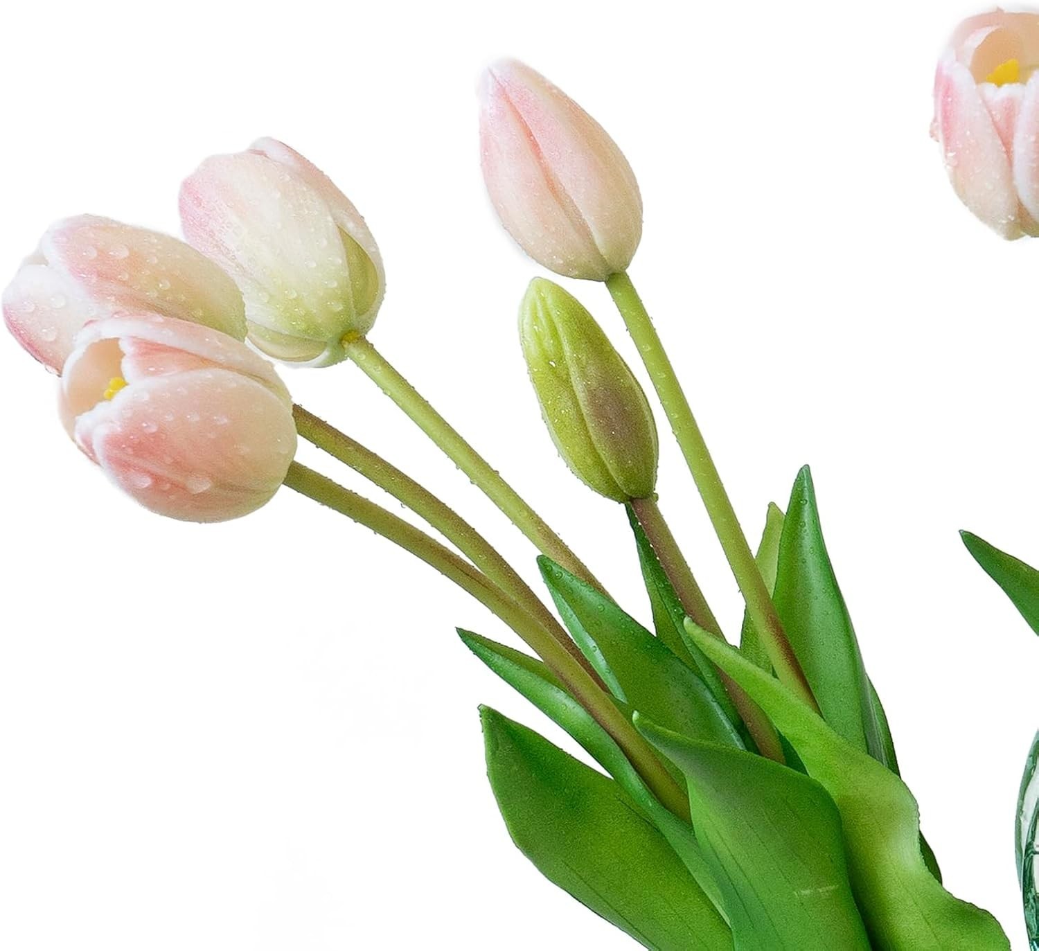 Artificial Tulip Flowers Set – 15 Pack in B Powder Pink