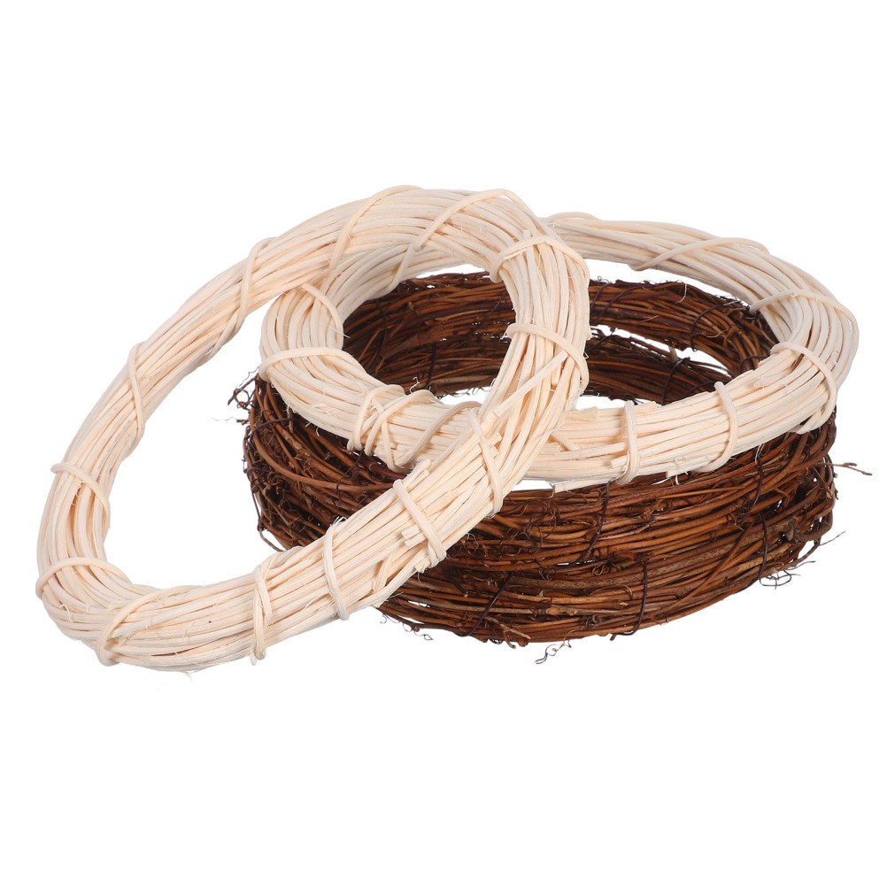4pcs Rattan Door Wreaths 7.86 Inch Natural Twig Rings for Wedding And Fall Decor