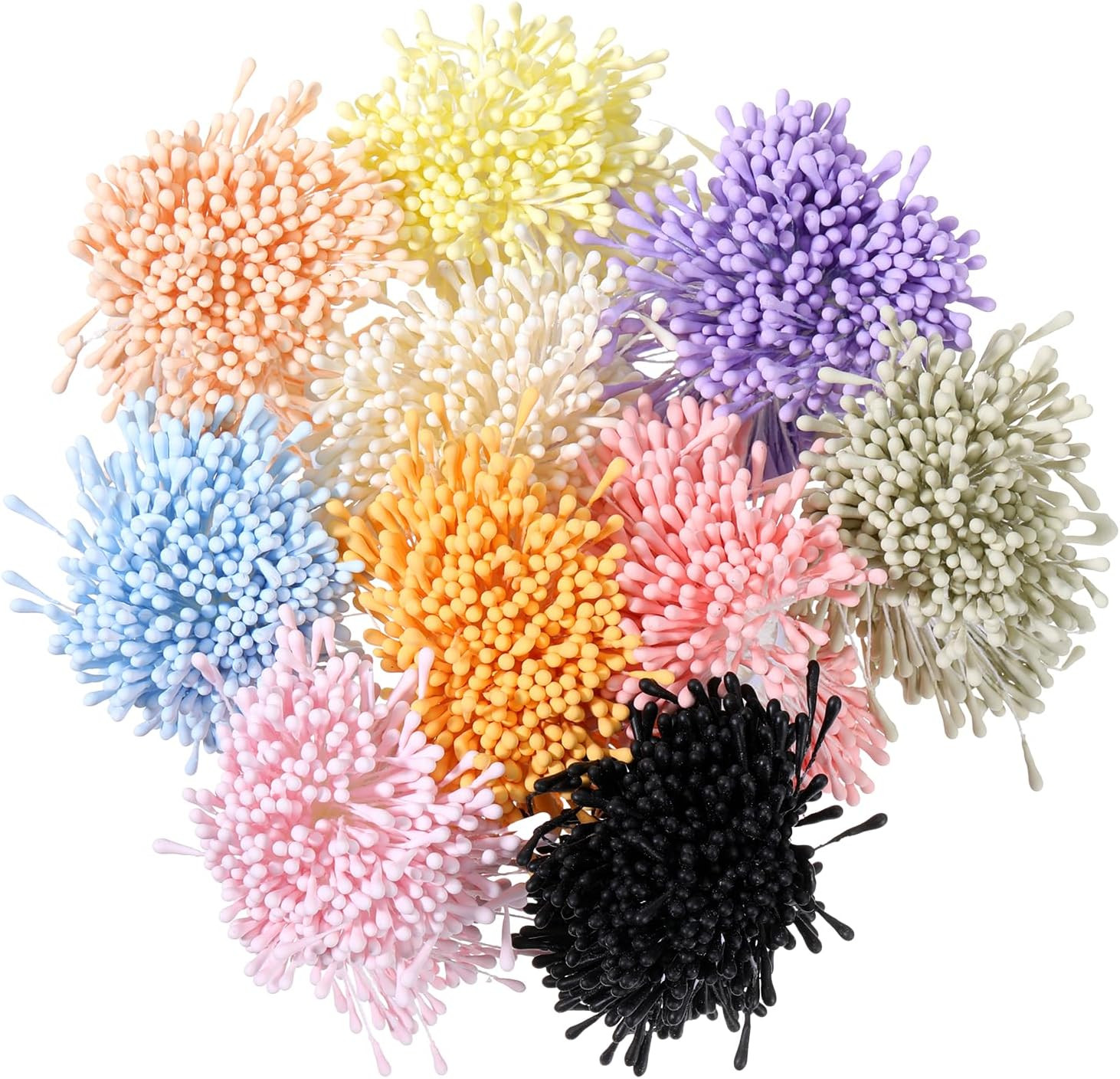 1200 Pcs Flower Stamens for Crafts, Artificial Flower Stamens, 10 Colors DIY Cra