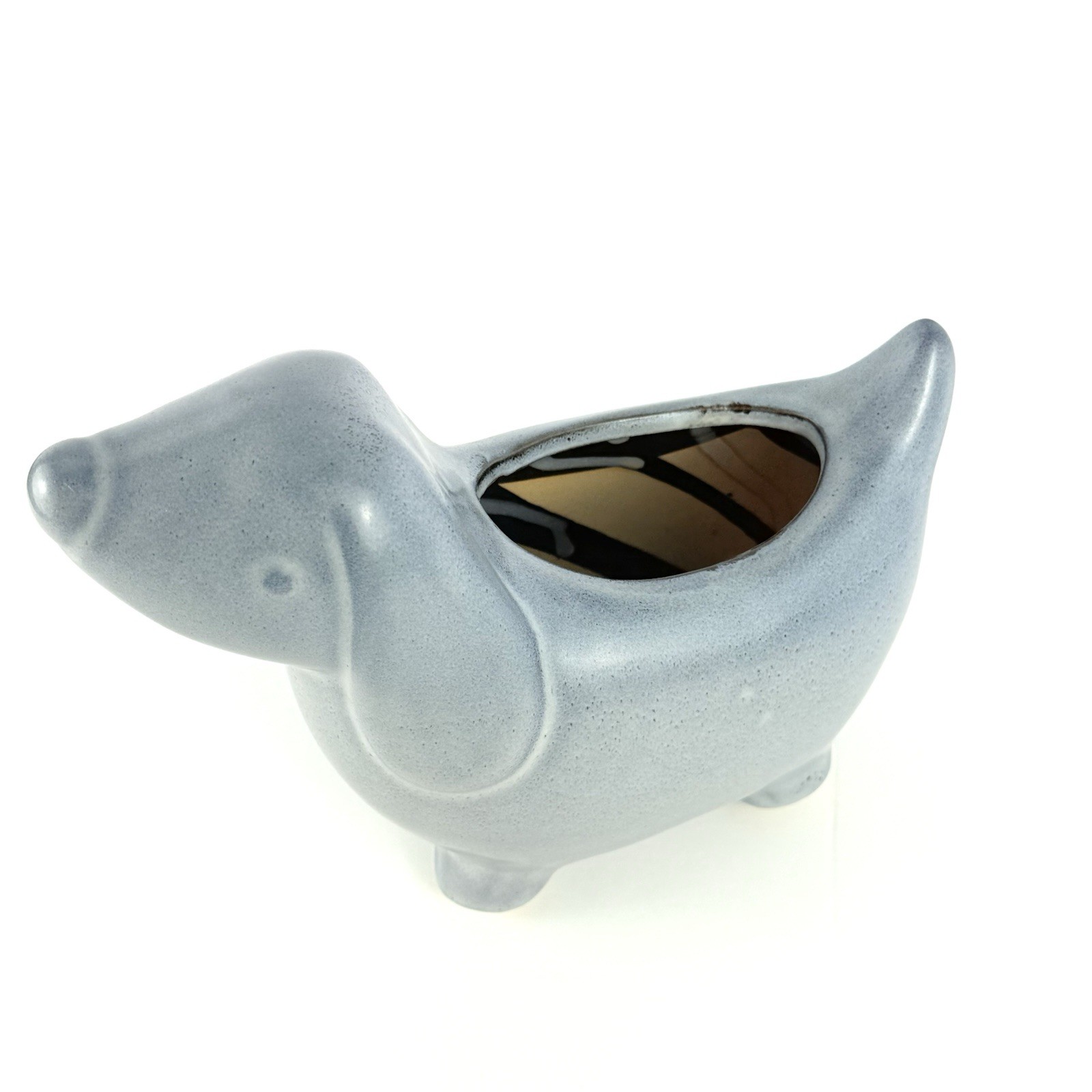 Gray Dog Ceramic Planter – Houseplant – Succulent Indoor Pot – Home Decor. MCM