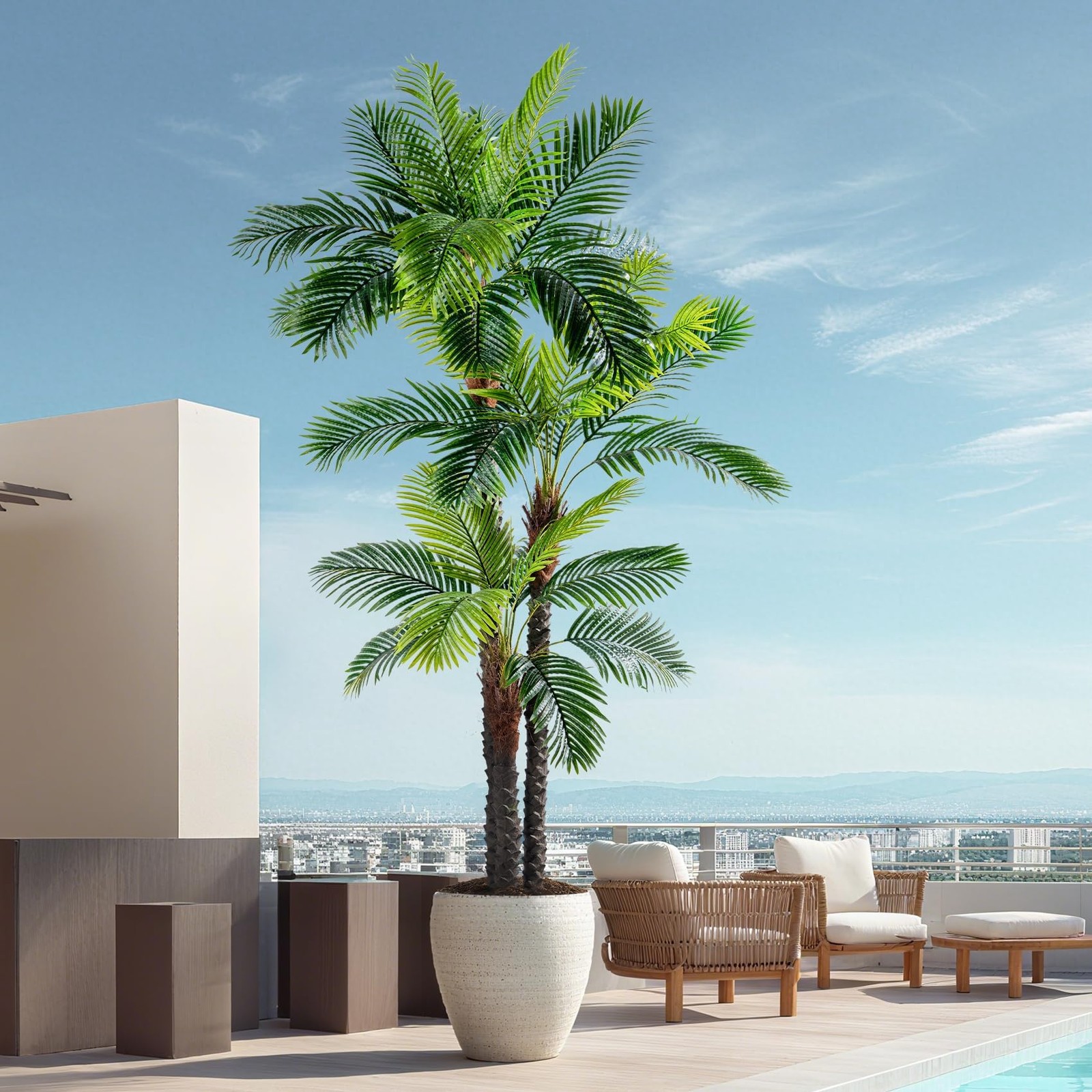 9.1FT Artificial Phoenix Palm Tree Artificial Plants Indoor Outdoor Large Fau…