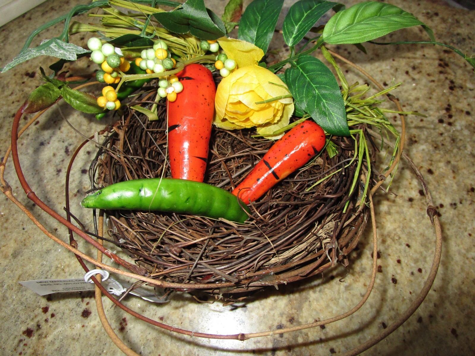 3 Pier One 1 small birds nest w veggies spring Easter 6 1/2 ” New