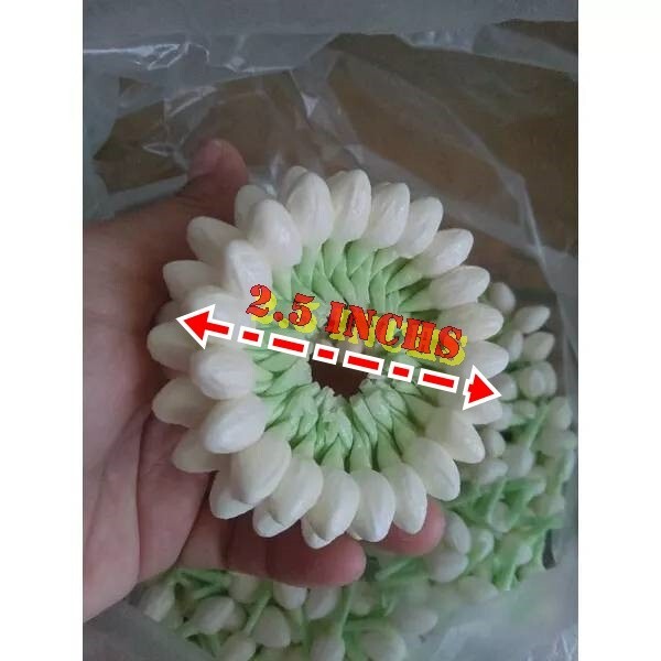 2.5″ Garland Artificial Jasmine flowers Tissue Paper Fragrant Glue White Circle