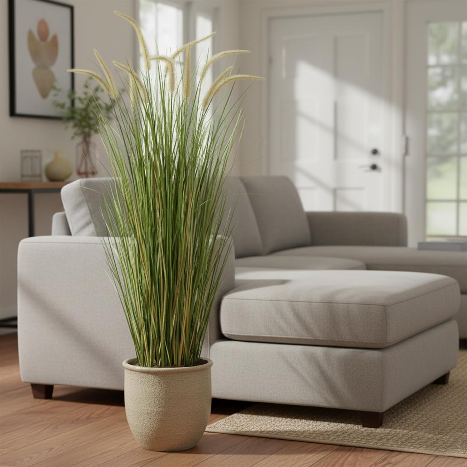 Artificial 5Ft 2-Pack Horsetail Reed Grass, 59In Tall Artificial Indoor Outdoor