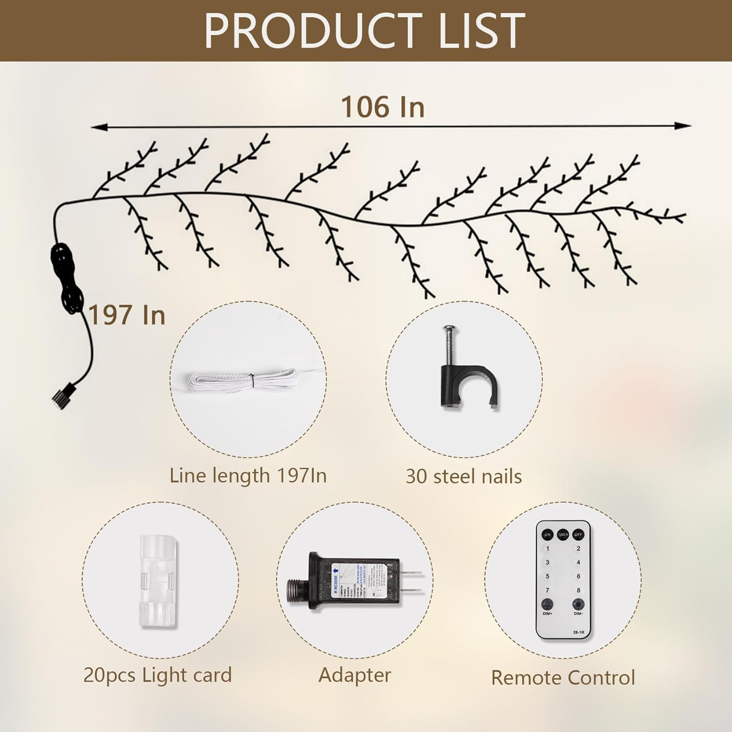 160LED Plug in Vines Lights Room Decor with Remote,Indoor Home Artificial Pla…