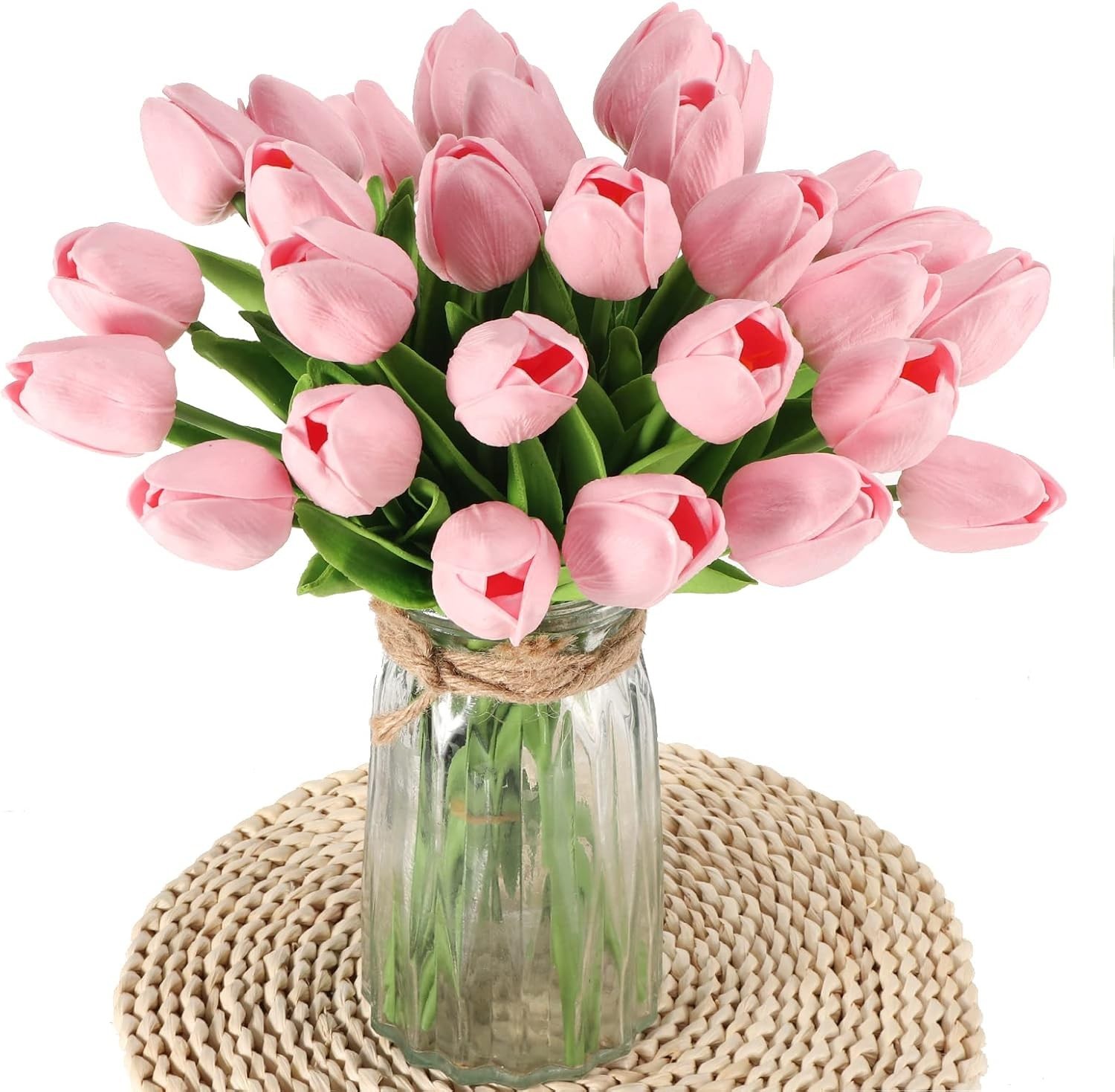 30 Tulipanes Artificiales de Tacto Real de PU, 14″, para Decoración de Hogar NEW