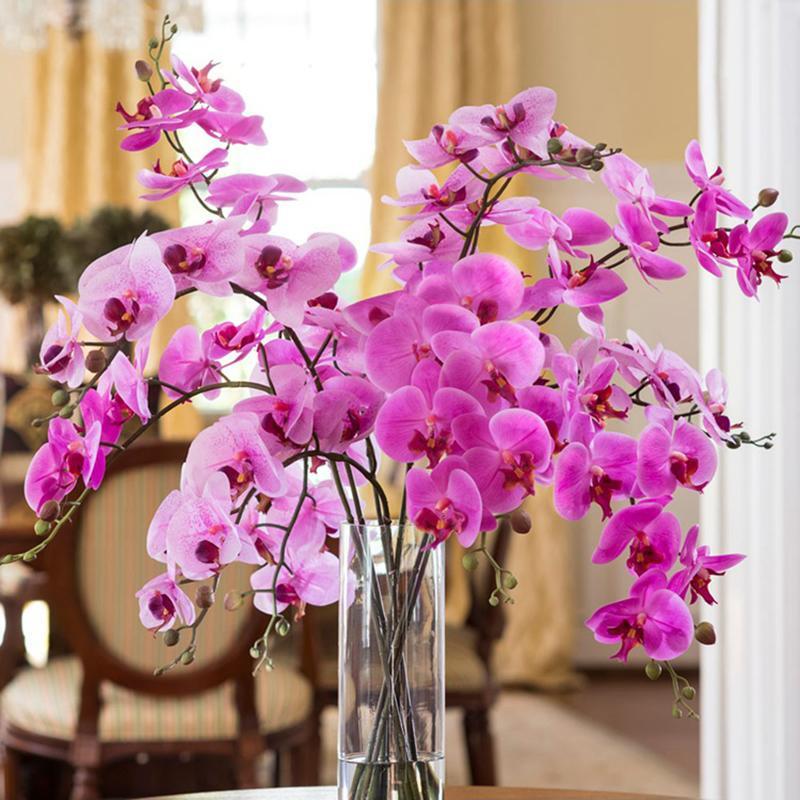 9 Heads 98cm Artificial Butterfly Orchid Flowers Fake Moth Orchids Flowers