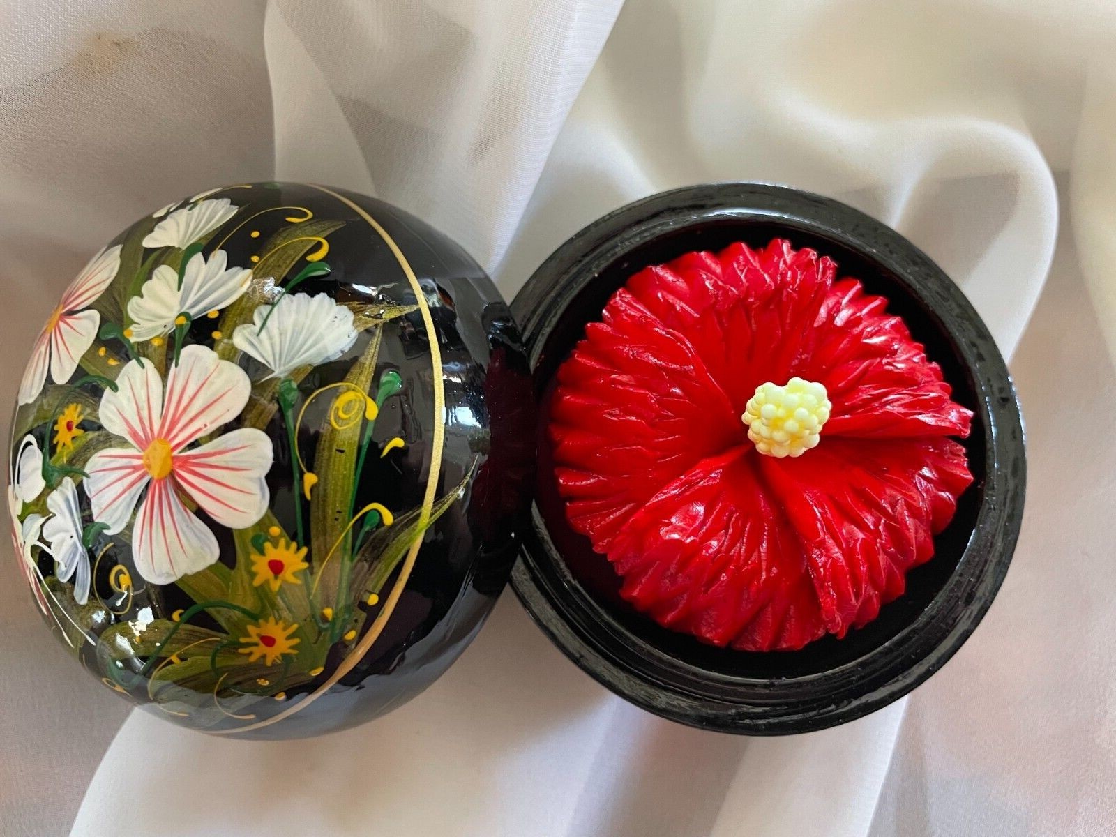 🌹Red Hibiscus- Hand Carved Display Soap 3″ Perfect Holiday gift,100% Handmade🌹