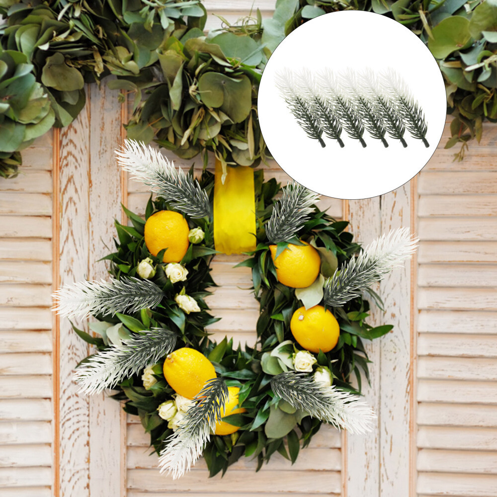30PCS Christmas Greenery Picks Artificial Pine Branches Needles Garland Stems