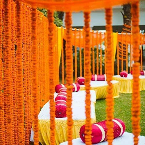 Artificial Marigold Garlands Decoration Wedding Party Festival Home Wall Decor