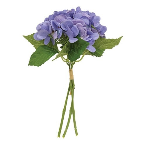 New Primitive LILAC HYDRANGEA STEMS 2 PCS Farmhouse Cottage Chic Country 11.5″T