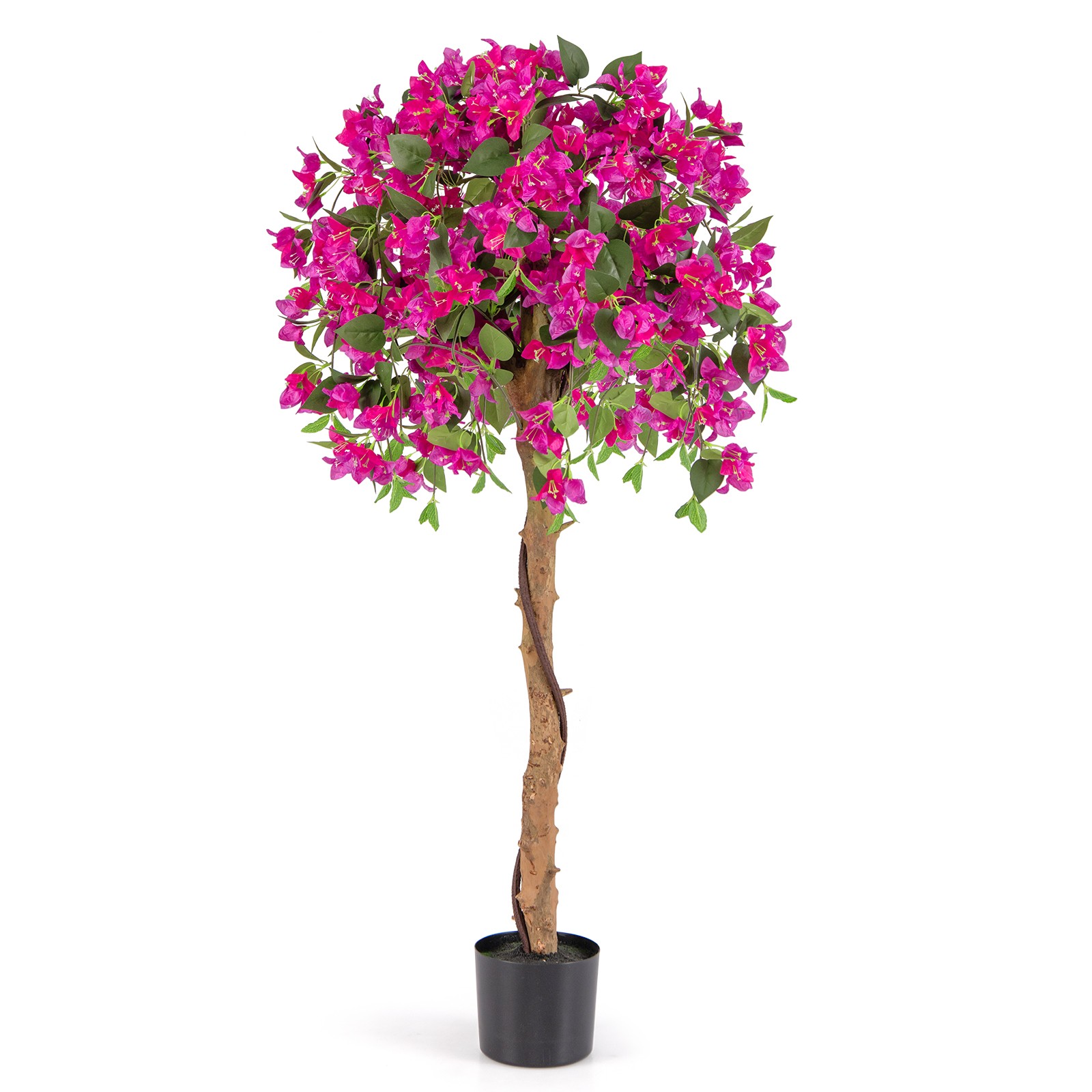 53″ Artificial Azalea Tree Faux Floral Plant w/ Red Azalea Flowers Nursery Pot