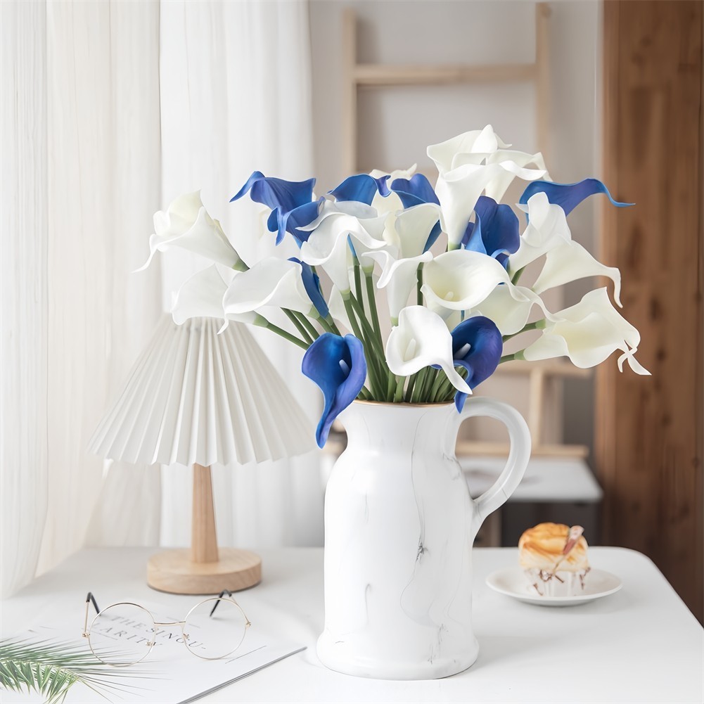 10 Pieces PU Calla Lily Artificial Flowers for Wedding Floral Arrangements