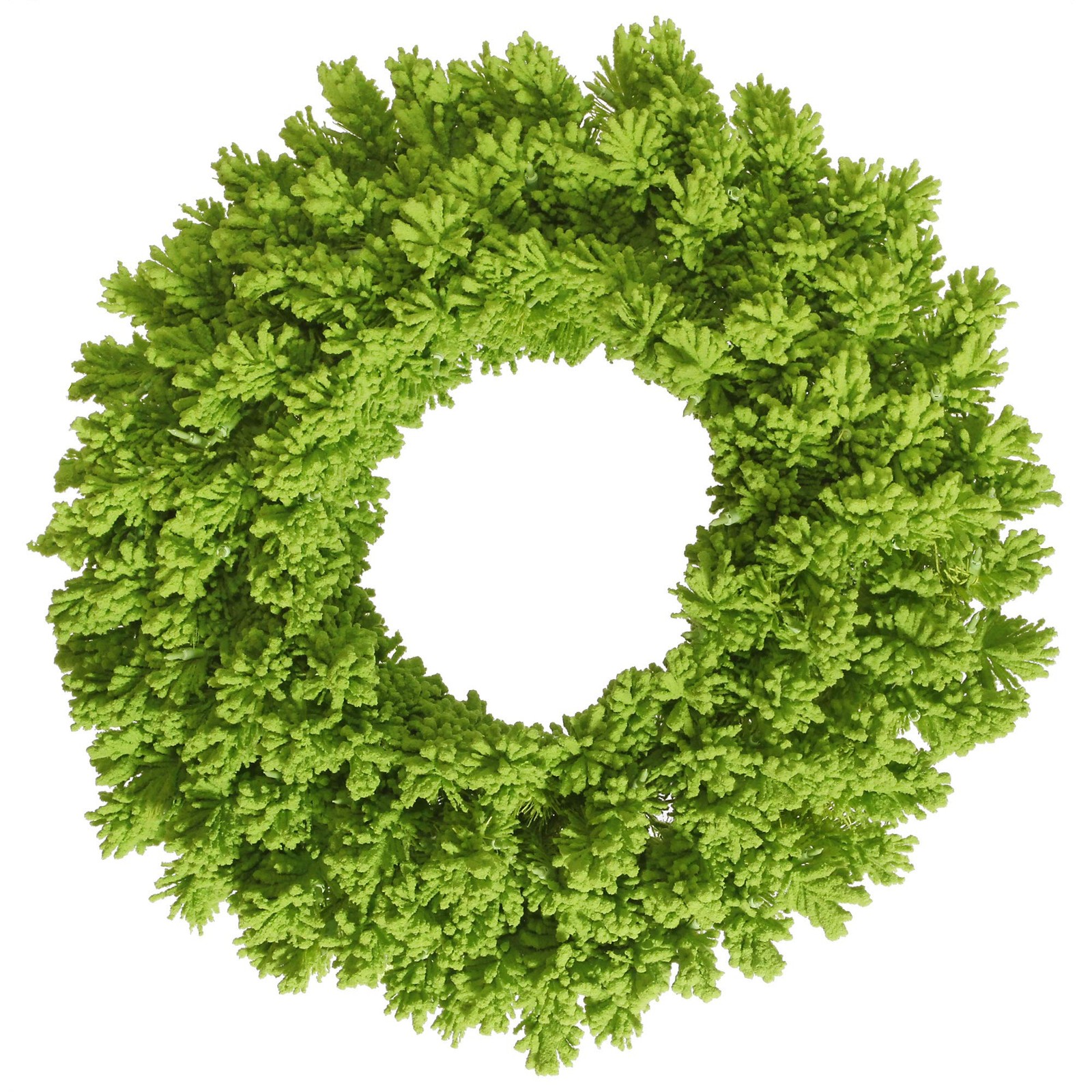 Vickerman 24″ Plastic Fir Artificial Christmas Wreath in Flocked Lime Green