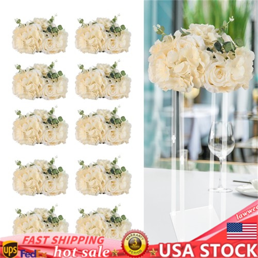 Flower Ball Centerpieces for Table 10 Pcs Fake Plastic Rose Centerpiece Flowers